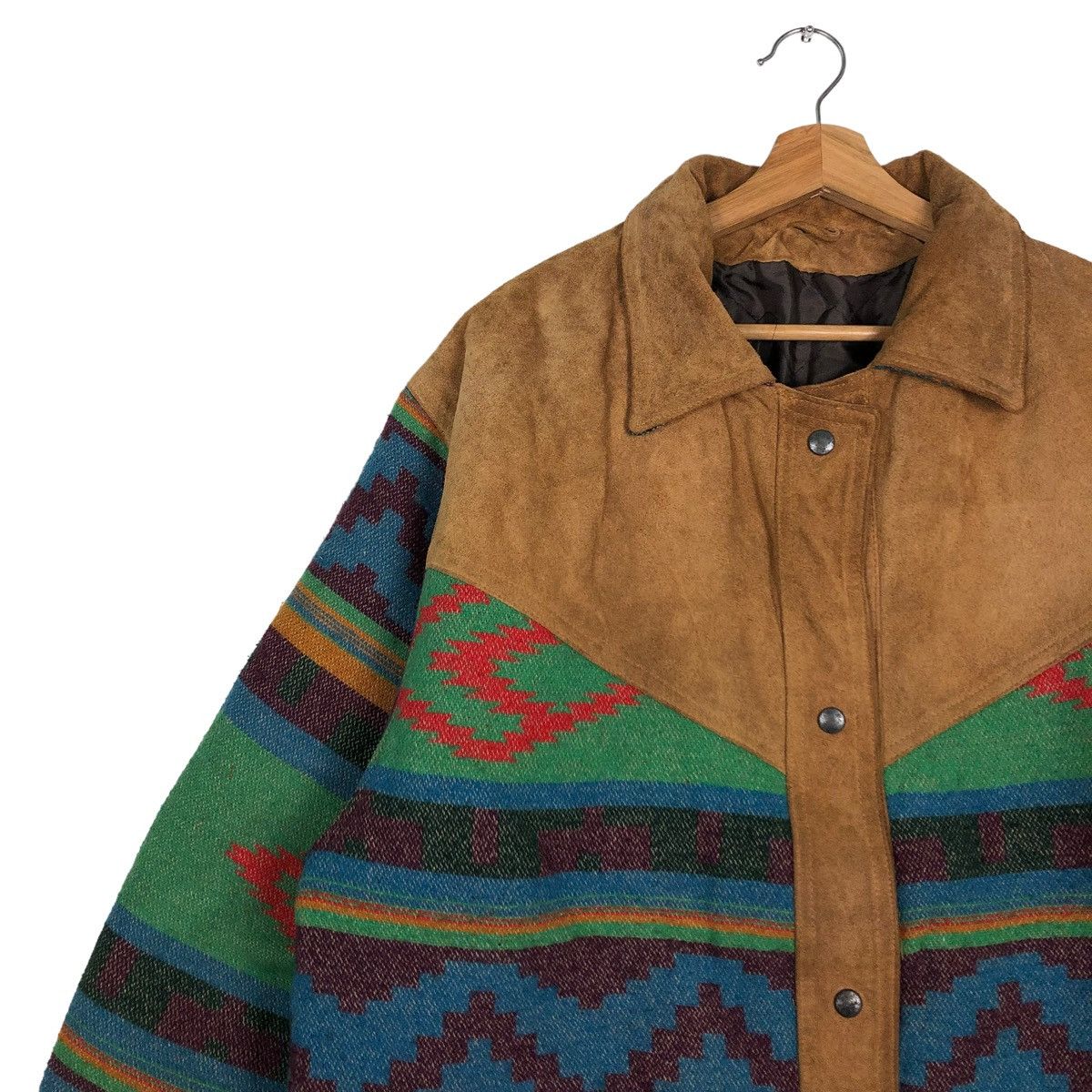 Vintage 🔥Vtg Leather Jacket Aztec Navajo Native Made in UK Size US L / EU 52-54 / 3 - 7 Thumbnail