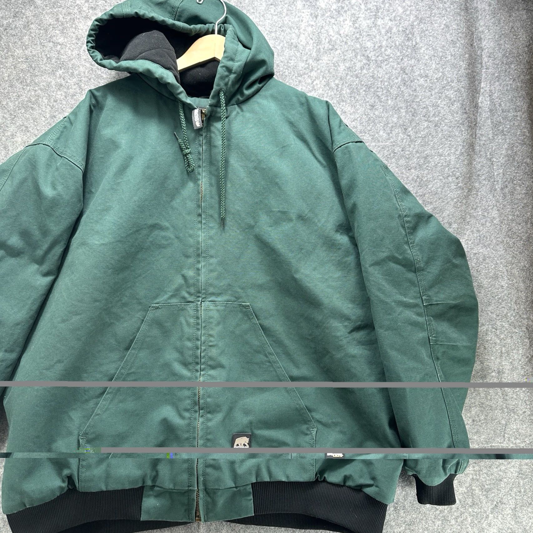 Vintage Berne Heritage Duck Hooded Active Work Jacket Mens 3XL Green Full Zip Bomber Jacket Pockets Lined Heavyweight Winter Casual Workwear Canvas Cotton Size US XXL / EU 58 / 5 - 3 Thumbnail