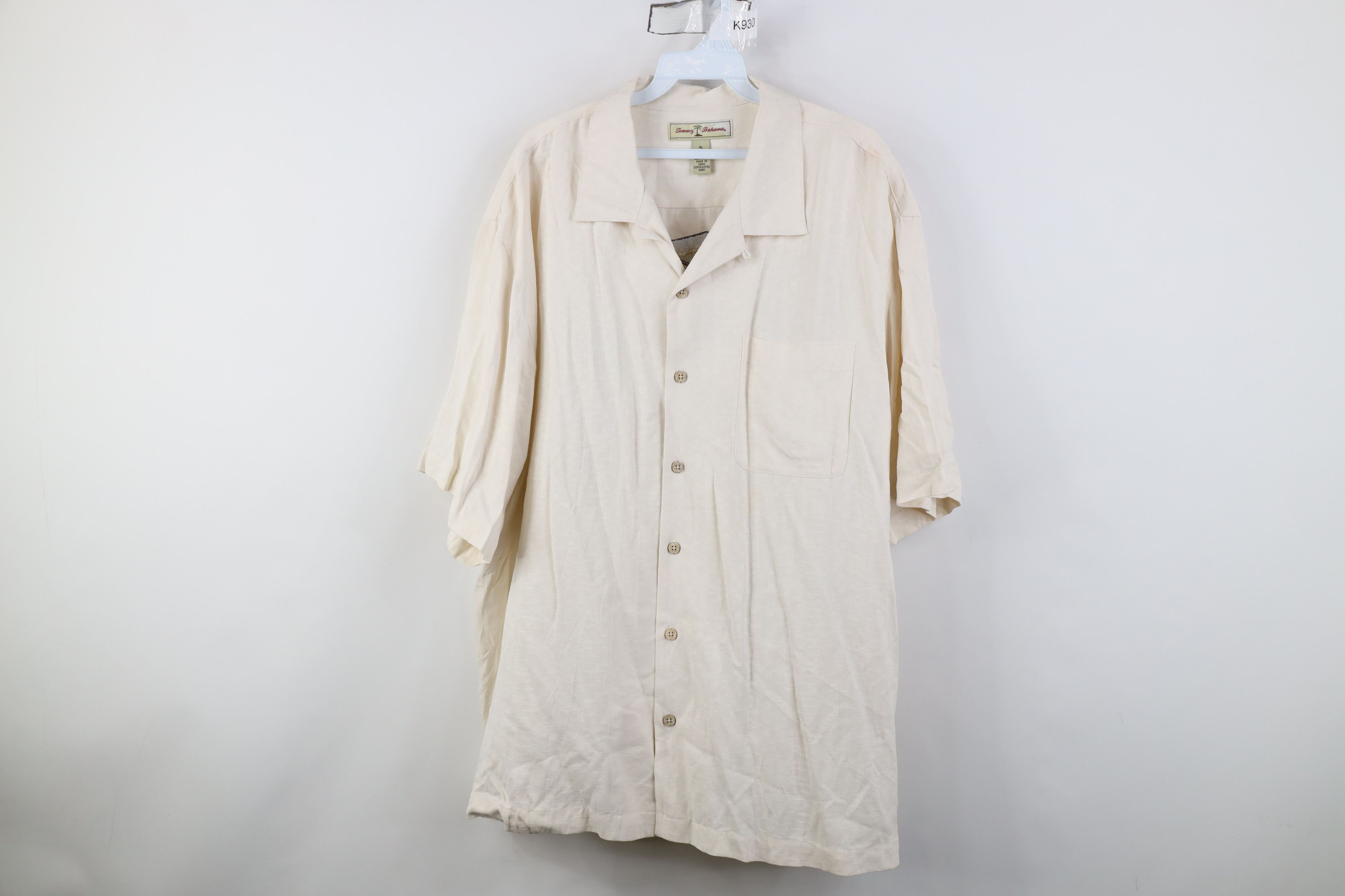 Tommy Bahama Vintage Y2K Tommy Bahama Looped Collar Button Shirt Cream Size US XL / EU 56 / 4 - 2 Thumbnail