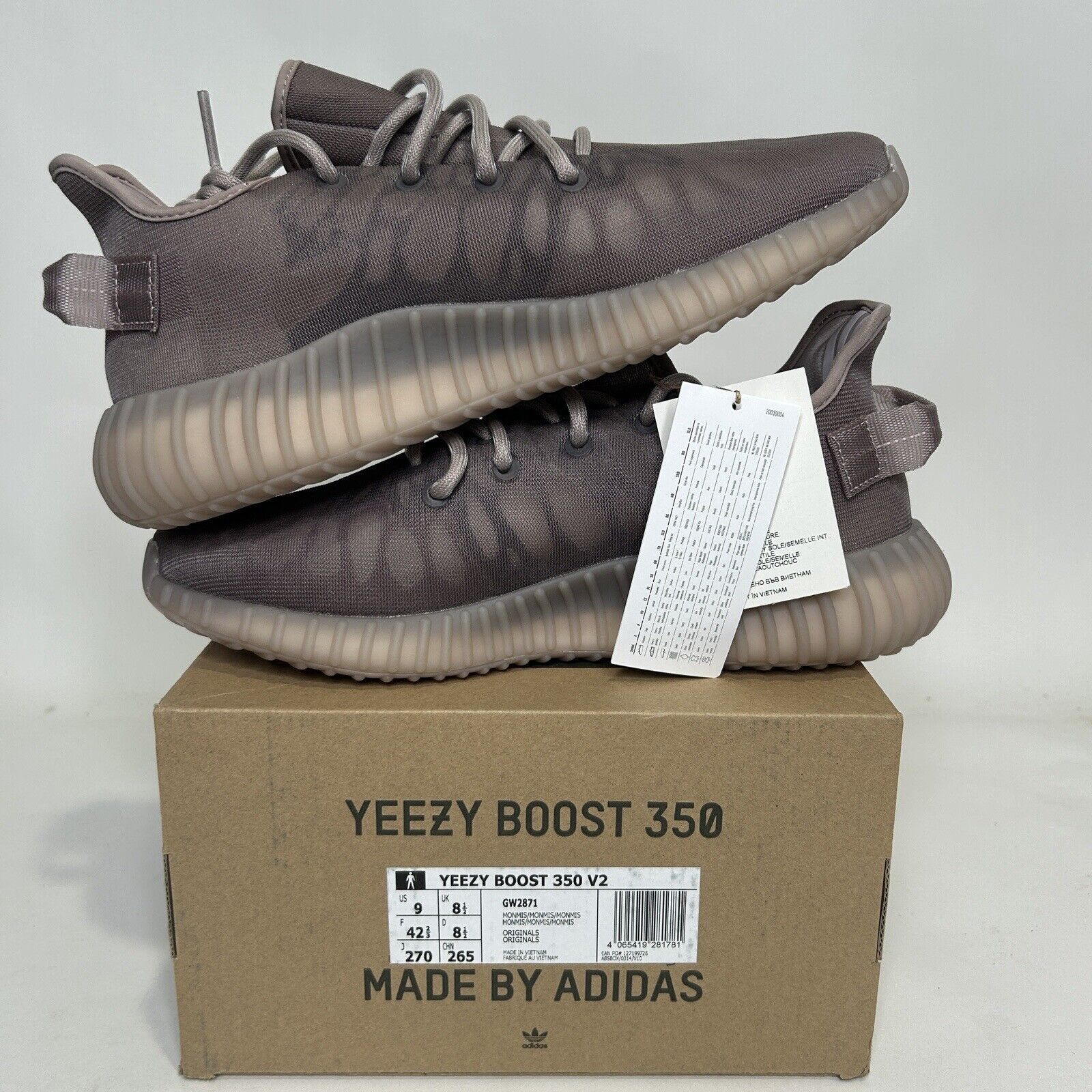 Adidas adidas Yeezy Boost 350 V2 “Mono Mist” 2024 Size US 9 / EU 42 - 3 Thumbnail