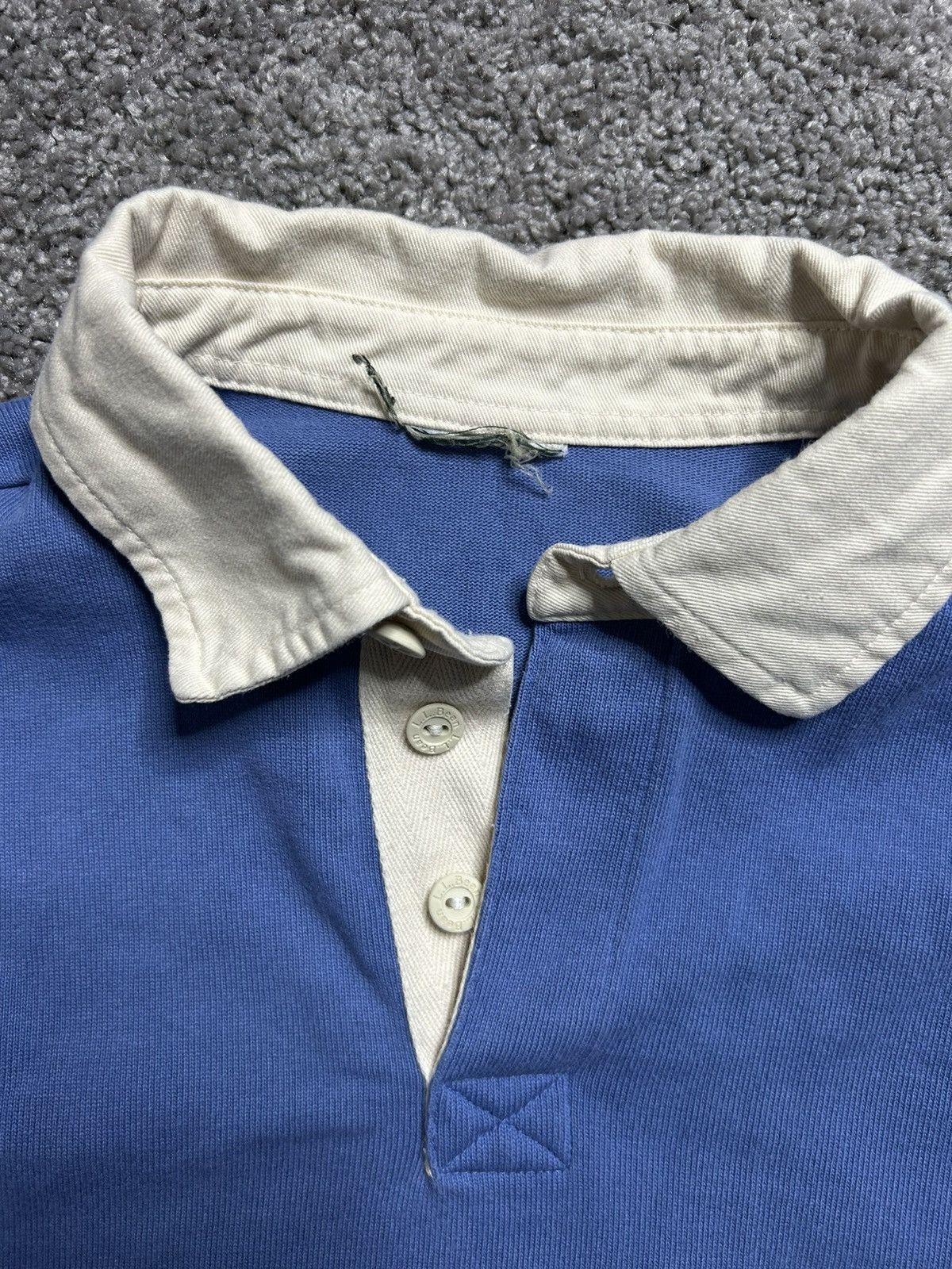 Lands' End Vintage 90s Lands End Rugby Long Sleeve Blue Blank Contrast Size US M / EU 48-50 / 2 - 6 Thumbnail