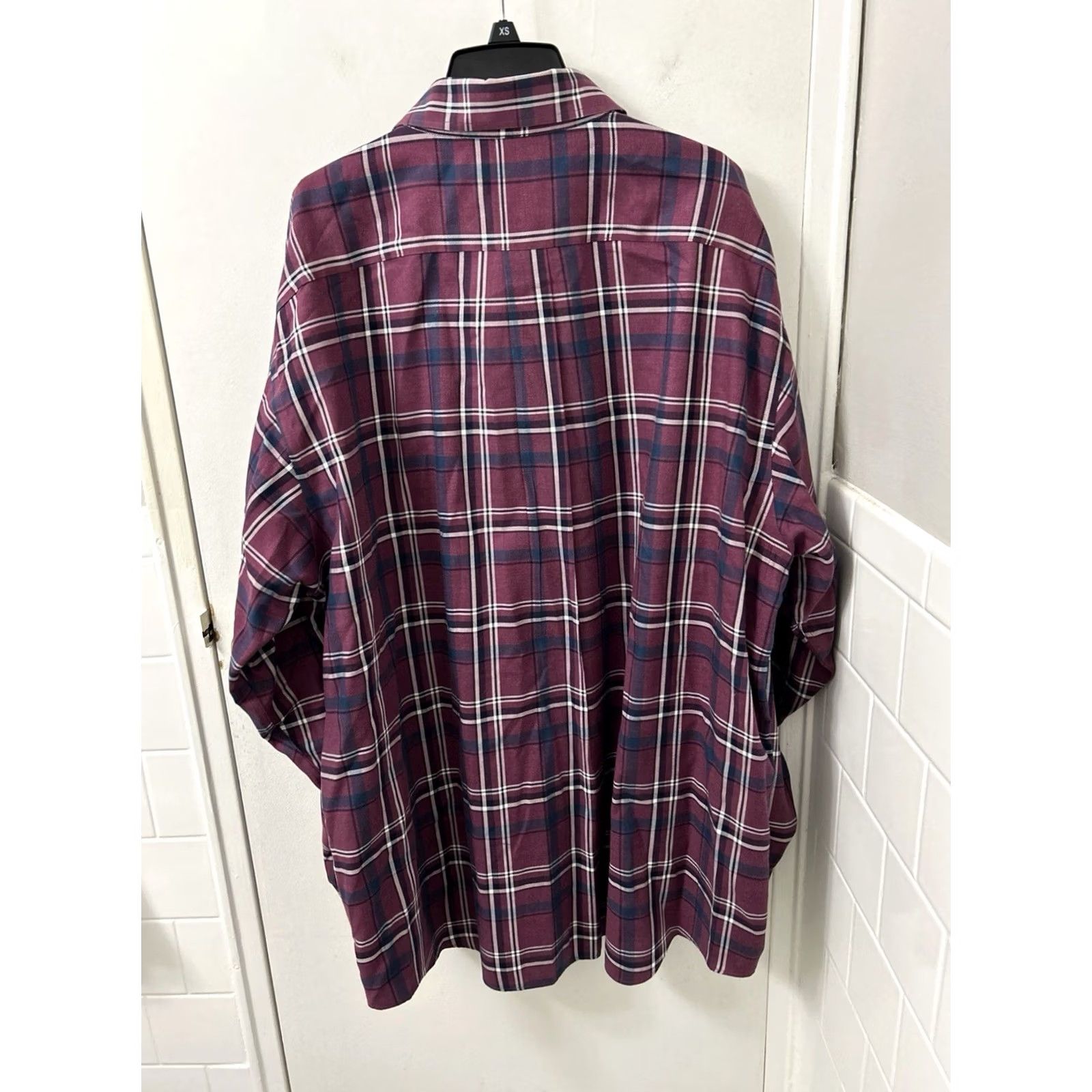 Brooks Brothers Brooks Brothers Madison Polo Shirt Mens XXL Burgundy Plaid Supima L/S Button-Up Non-Iron Pocket Classic Tree? Size US XXL / EU 58 / 5 - 7 Thumbnail
