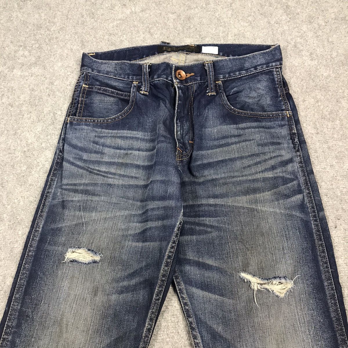 If Six Was Nine × Le Grande Bleu (L.G.B.) DISTRESSED DENIM BACK NUMBER JAPAN BLUE JEANS PANTS Size US 30 / EU 46 - 9 Thumbnail