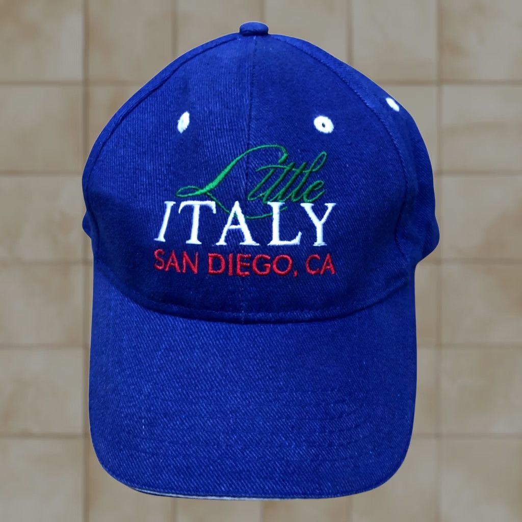 Vintage VINTAGE 90s Little Italy San Diego California Hat Men's Embroidered Cap Blue Baseball Cap One Size Adjustable Cotton NP Size ONE SIZE - 1 Thumbnail