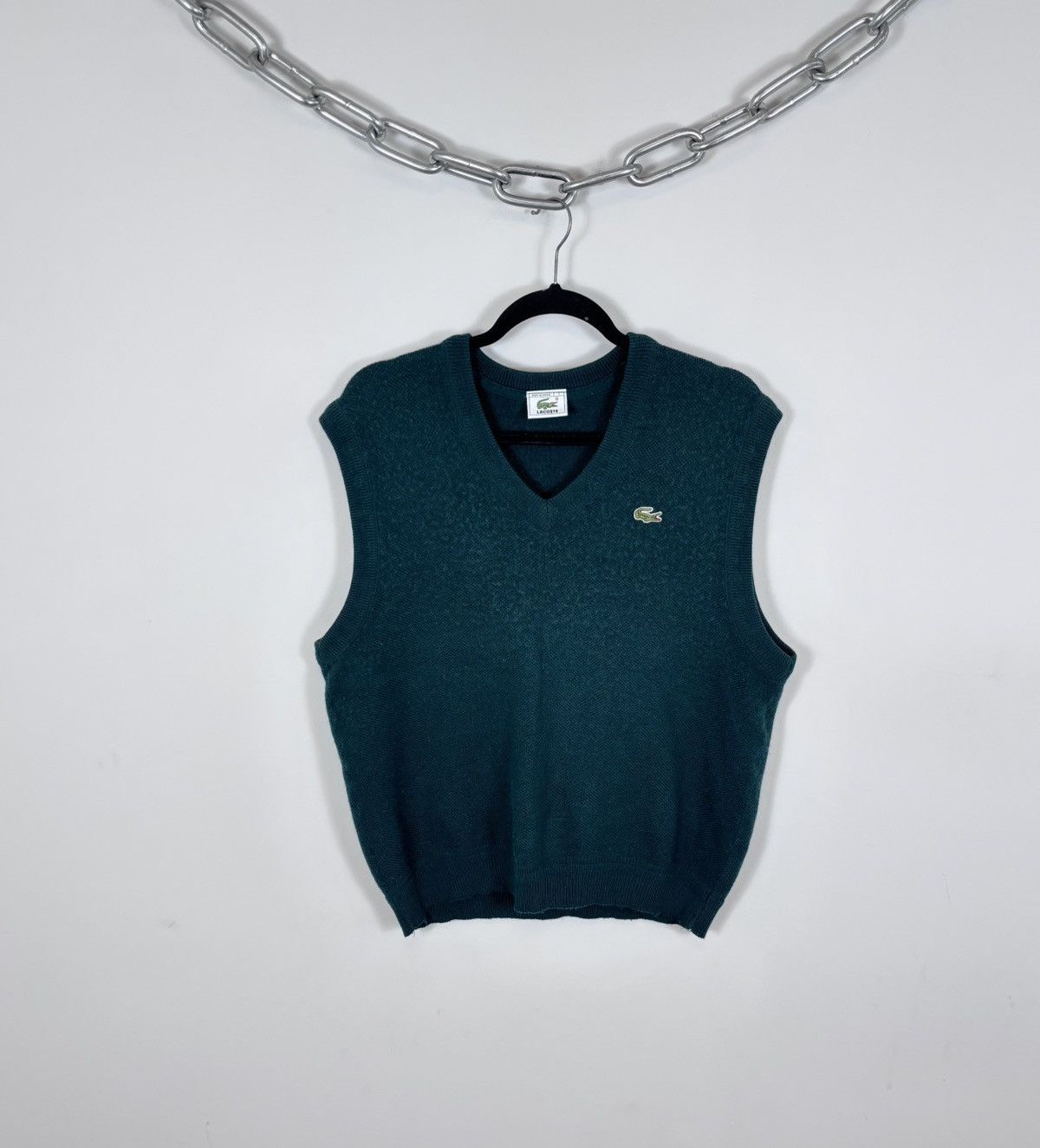 Lacoste Vintage Lacoste Men’s Green Wool Blend Preppy Vest Sweater Size US L / EU 52-54 / 3 - 1 Thumbnail