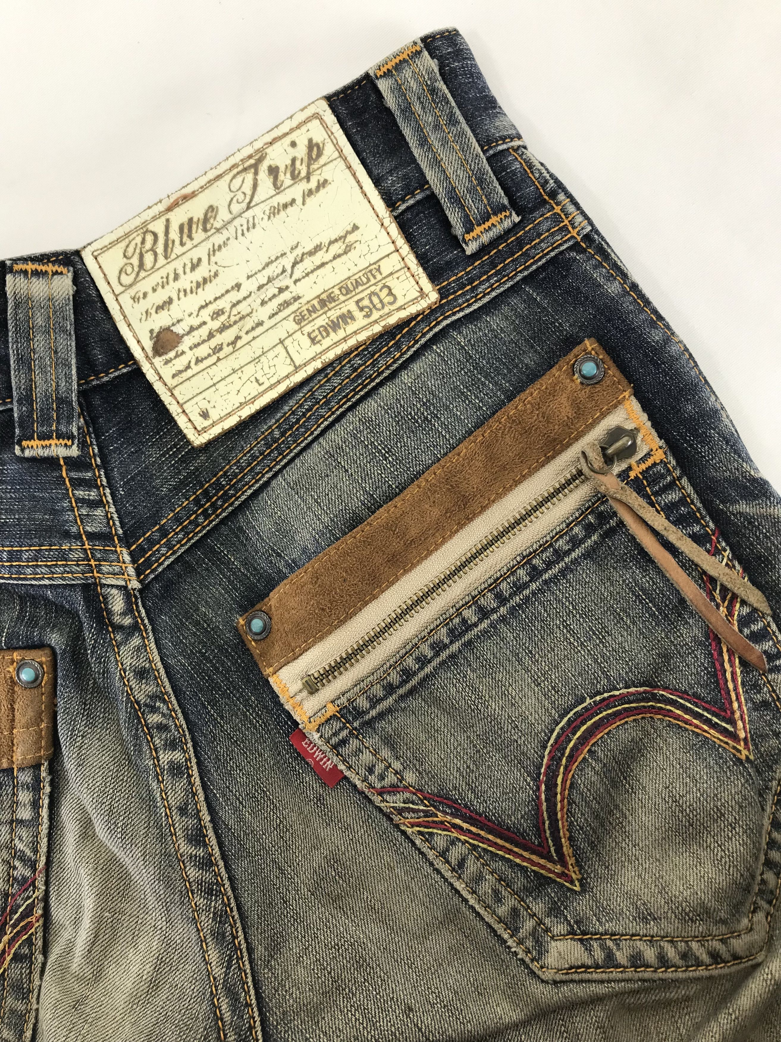 Edwin Vintage Edwin 503 Rusty Washed Flare Jeans Size 27" / US 4 / IT 40 - 11 Thumbnail