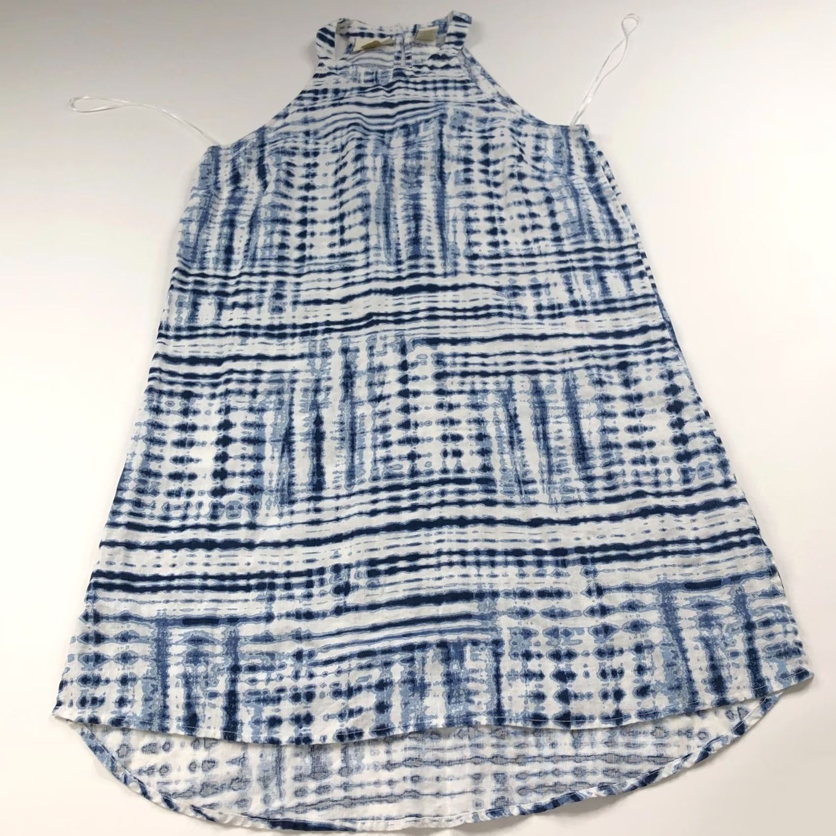 Cynthia Rowley Cynthia Rowley Dress Eyelet Tie Dye 100% Linen Above Knee Blue S Sleeveless A-Line Women Regular Size Small Mint Vintage NoN/A Size S / US 4 / IT 40 - 7 Thumbnail