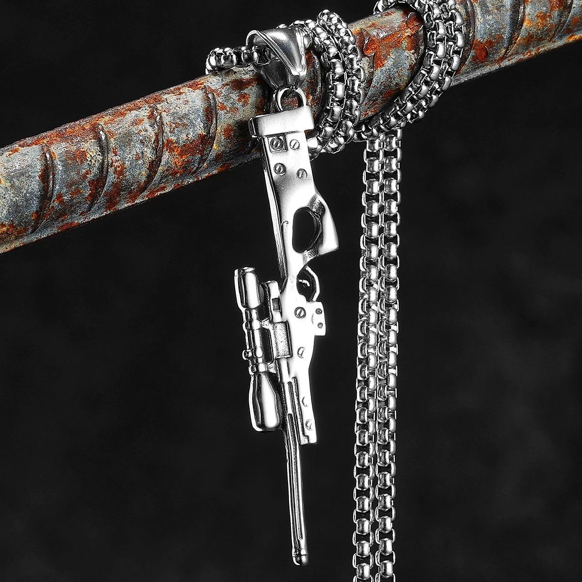 Other Sniper Rifle Gun Pendant Accessories Necklace Gifts For Him Size ONE SIZE - 1 Thumbnail