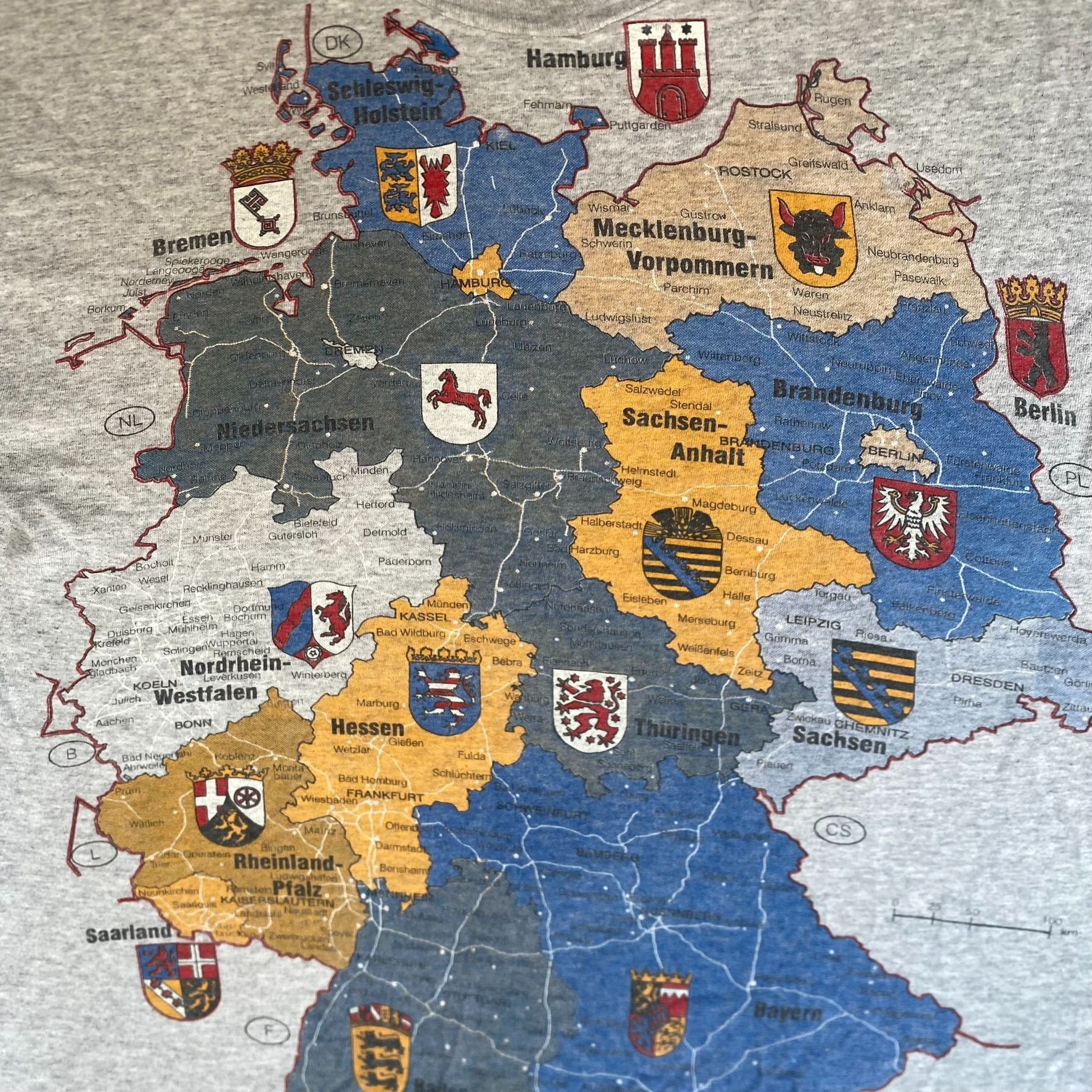 Vintage Vintage 90s Germany States Shirt EU Europe Map Tourist Tee Size US L / EU 52-54 / 3 - 3 Thumbnail
