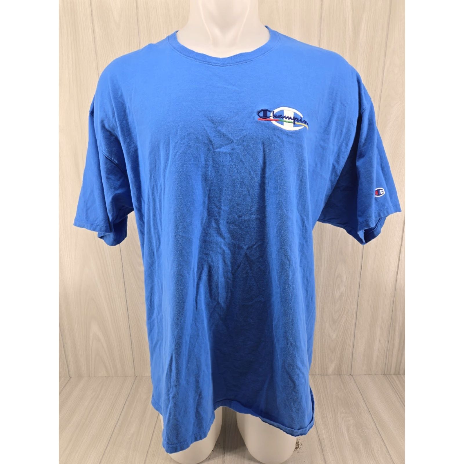 Champion Champion T Shirt Men 2XL Blue Embroidery Logo Crew Neck Short Sleeve Sports Logo Vintage: No (omit) Size US XXL / EU 58 / 5 - 2 Thumbnail