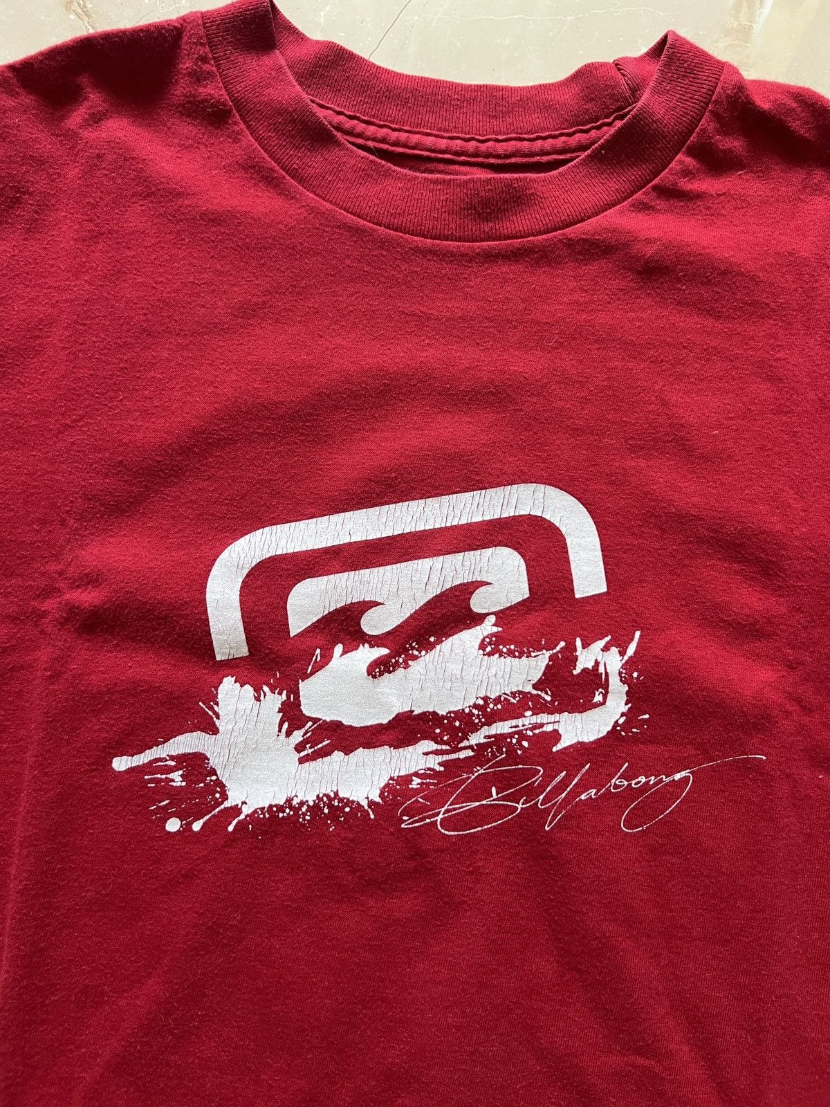 Billabong × Vintage Vintage billabong red t-shirt with large logo on the chest Size US L / EU 52-54 / 3 - 3 Thumbnail