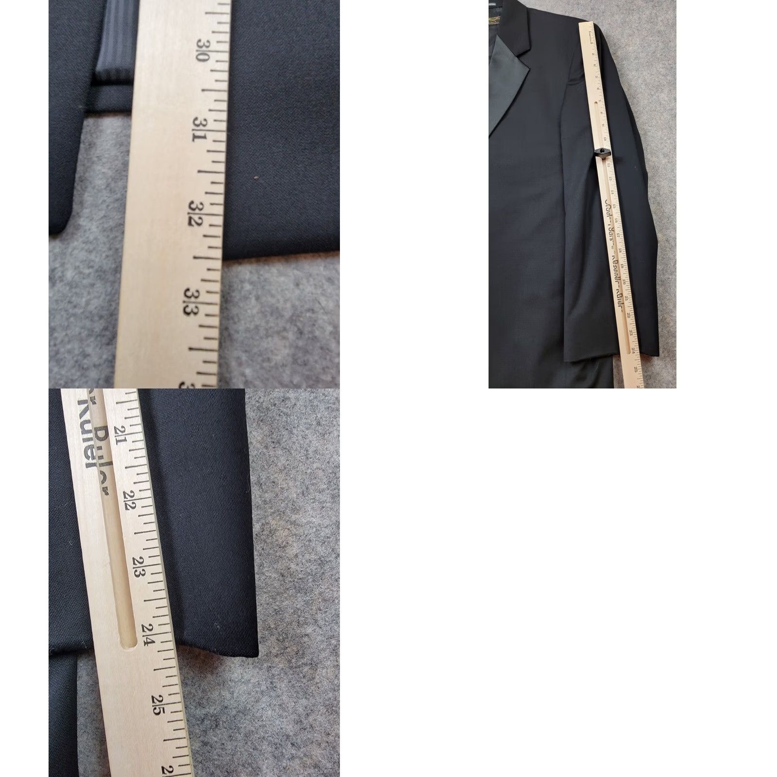 Lubiam Lubiam Loro Piana Tuxedo Jacket Coat Blazer Black Mens 42R 1-Button Notch Lapel Classic Designer Suit Jacket Size 42R - 9 Thumbnail
