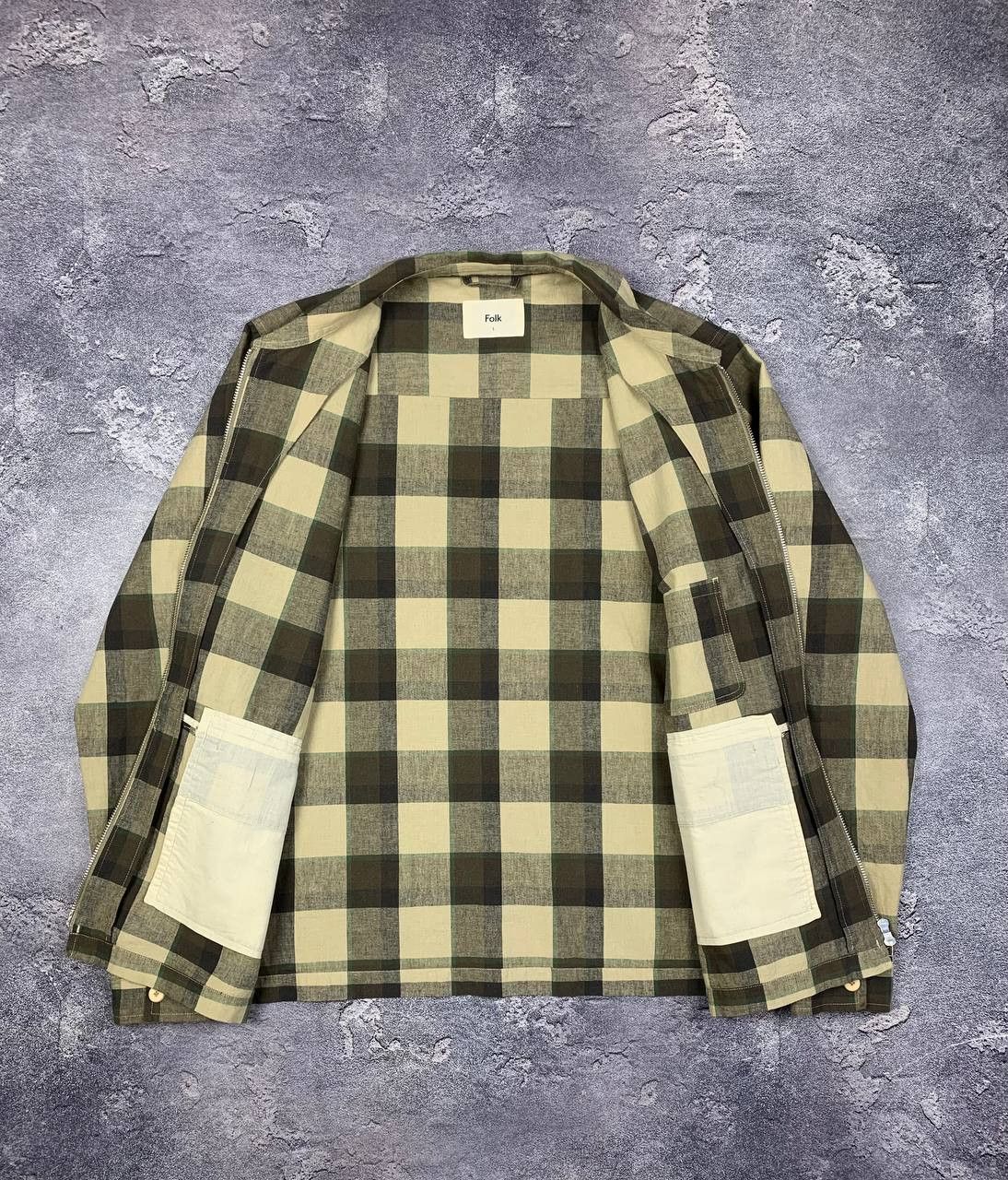 Folk Folk Men’s Zip Ovesrhirt Jacket Multi Check Size L (3) Size US L / EU 52-54 / 3 - 11 Thumbnail