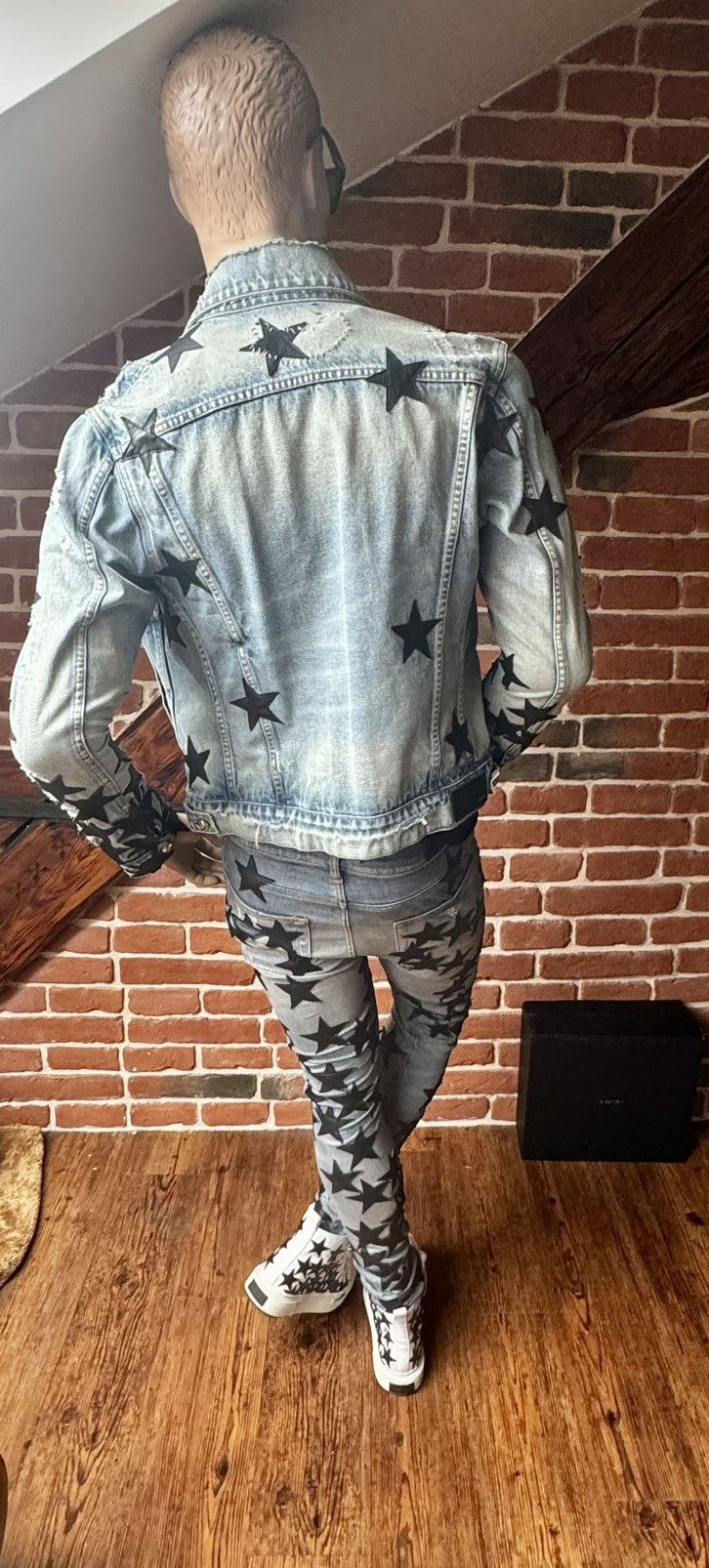 Amiri Amiri Black Stars denim jacket Size US L / EU 52-54 / 3 - 7 Thumbnail