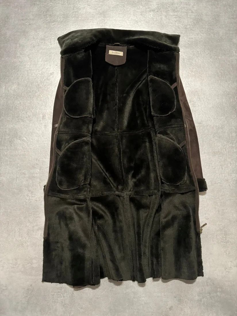 Balmain × Vintage Balmain Brown Trench Suede Leather Fur Coat Size S / US 4 / IT 40 - 2 Thumbnail