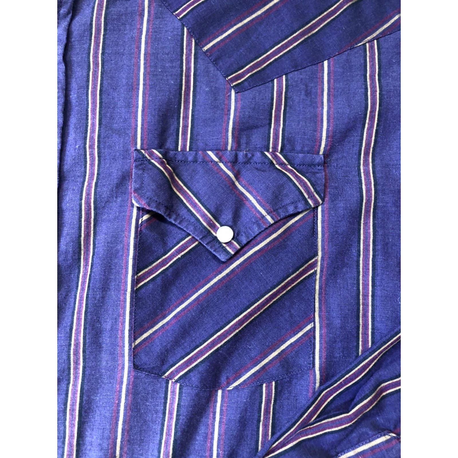 Vintage Ely Cattleman Shirt Mens XL Purple Striped Western Pearl Snap Long Sleeve Yokes Size US XL / EU 56 / 4 - 6 Thumbnail