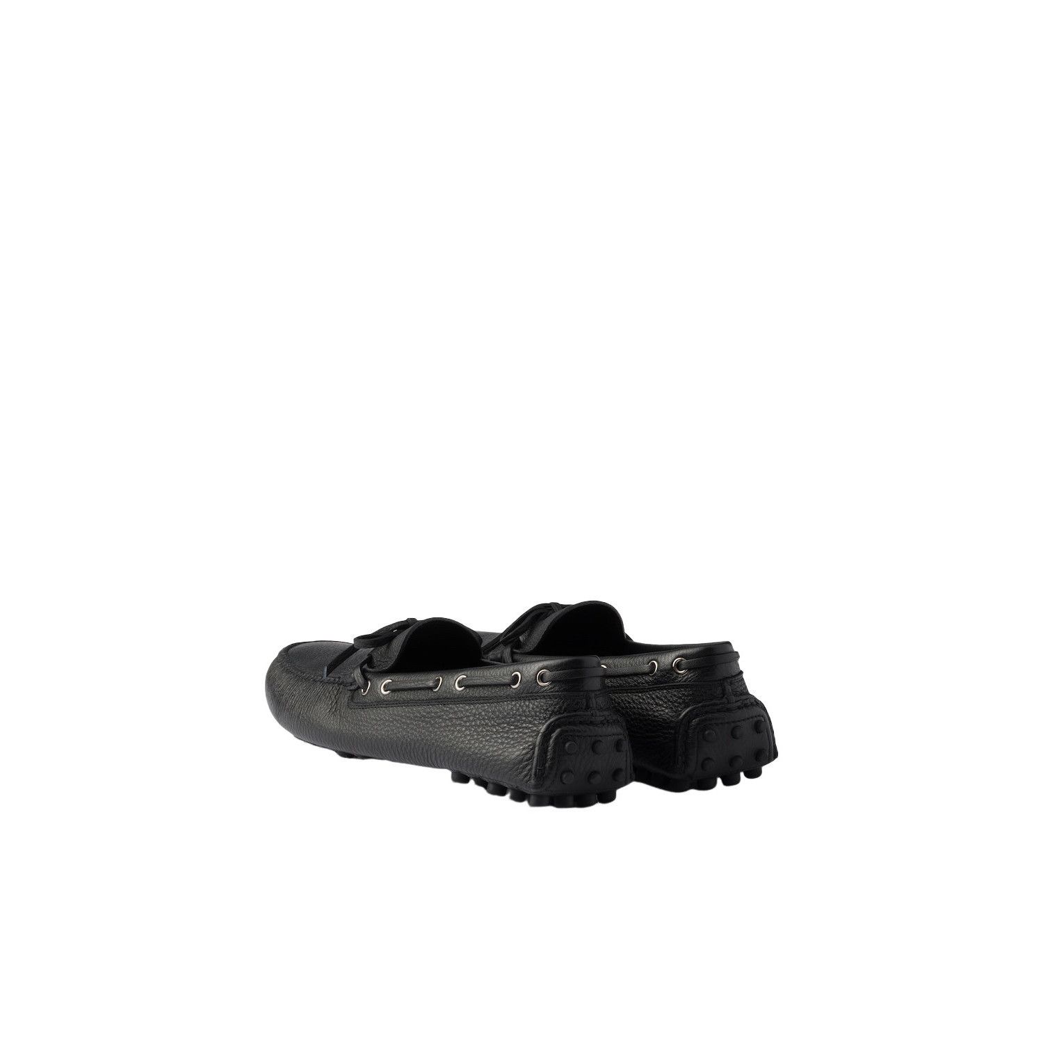 Prada PRADA $1150 Black Leather Driving Loafers New & Authentic (M Size US 12 / EU 45 - 4 Thumbnail