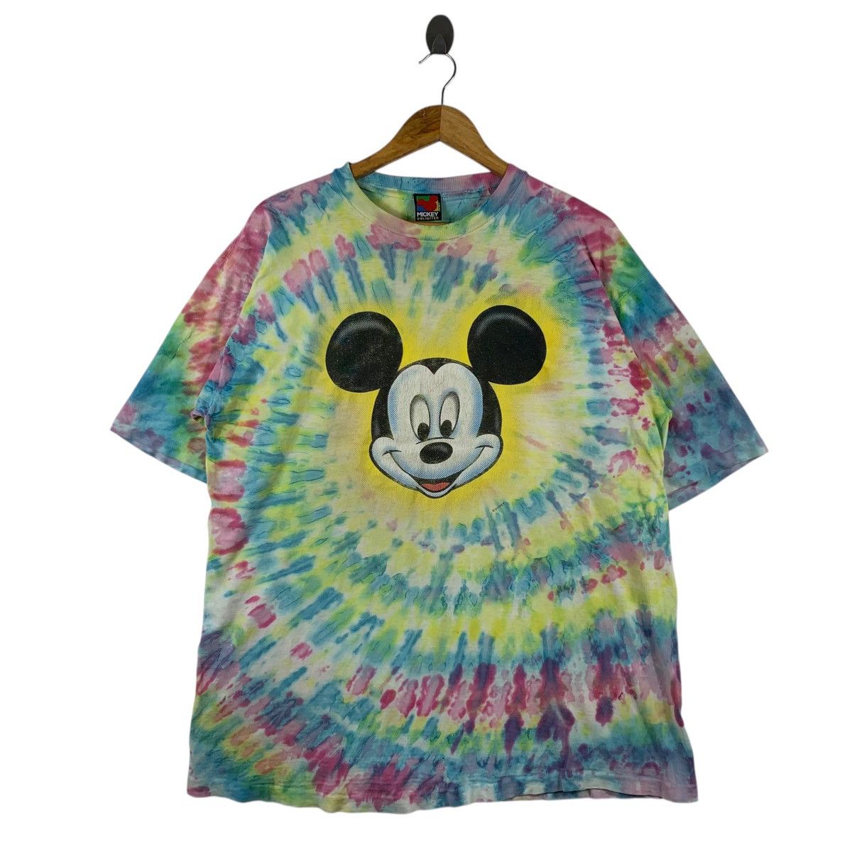 Disney × Mickey Mouse × Vintage Vintage MICKEY MOUSE Disney Cartoon Big Logo Tie Dye T-Shirt Size US L / EU 52-54 / 3 - 1 Thumbnail