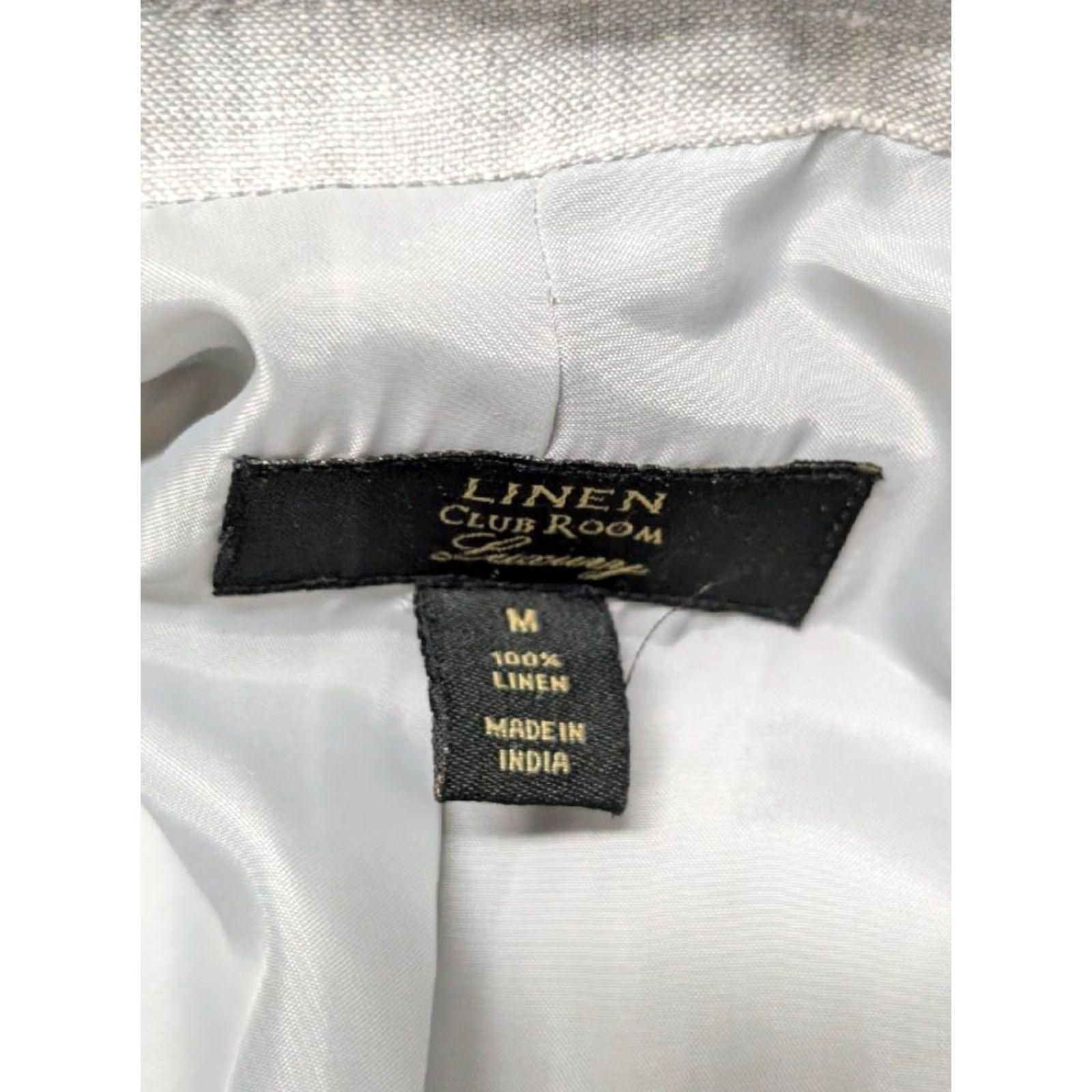 Club Room VINTAGE Club Room Blazer Shirt Mens 38R Slate Gray Linen Blazer NWT Hatched Two-Button Notch Lapel Dun Size 38R - 4 Thumbnail