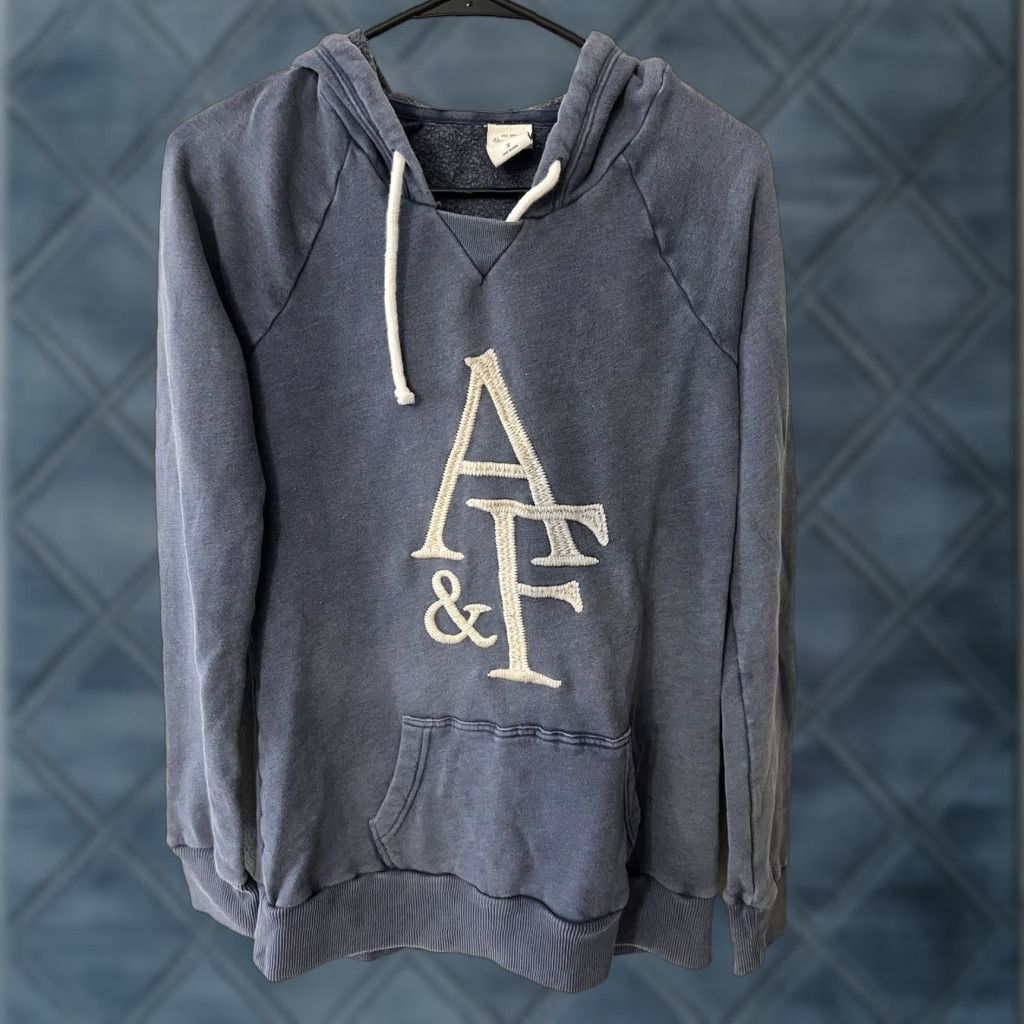Abercrombie & Fitch VINTAGE Abercrombie & Fitch Hoodie Mens Medium Blue Pullover Faded Y2K Size US M / EU 48-50 / 2 - 1 Thumbnail