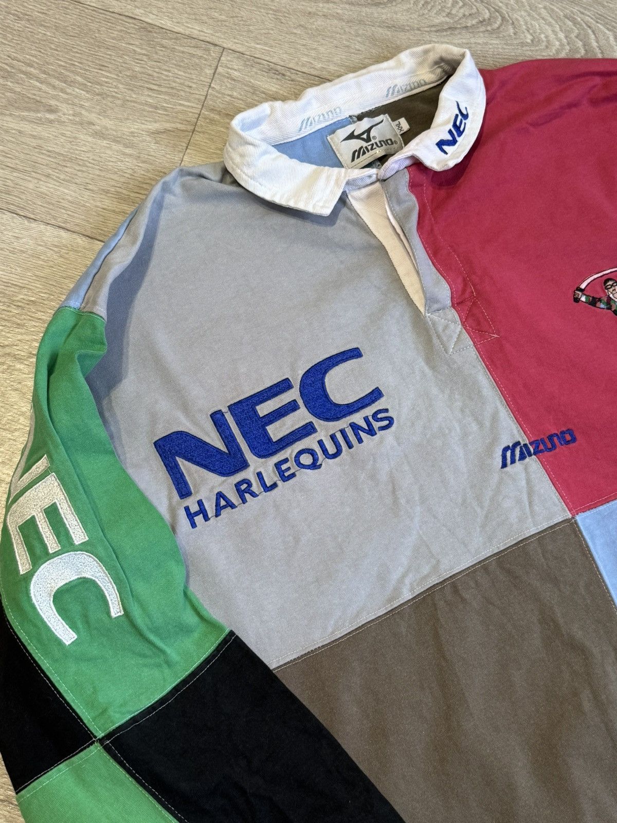 Canterbury of New Zealand 🔷Rare Vintage Harlequins Mizuno Rugby Shirt 1997/98🔷 Size US XXL / EU 58 / 5 - 4 Thumbnail