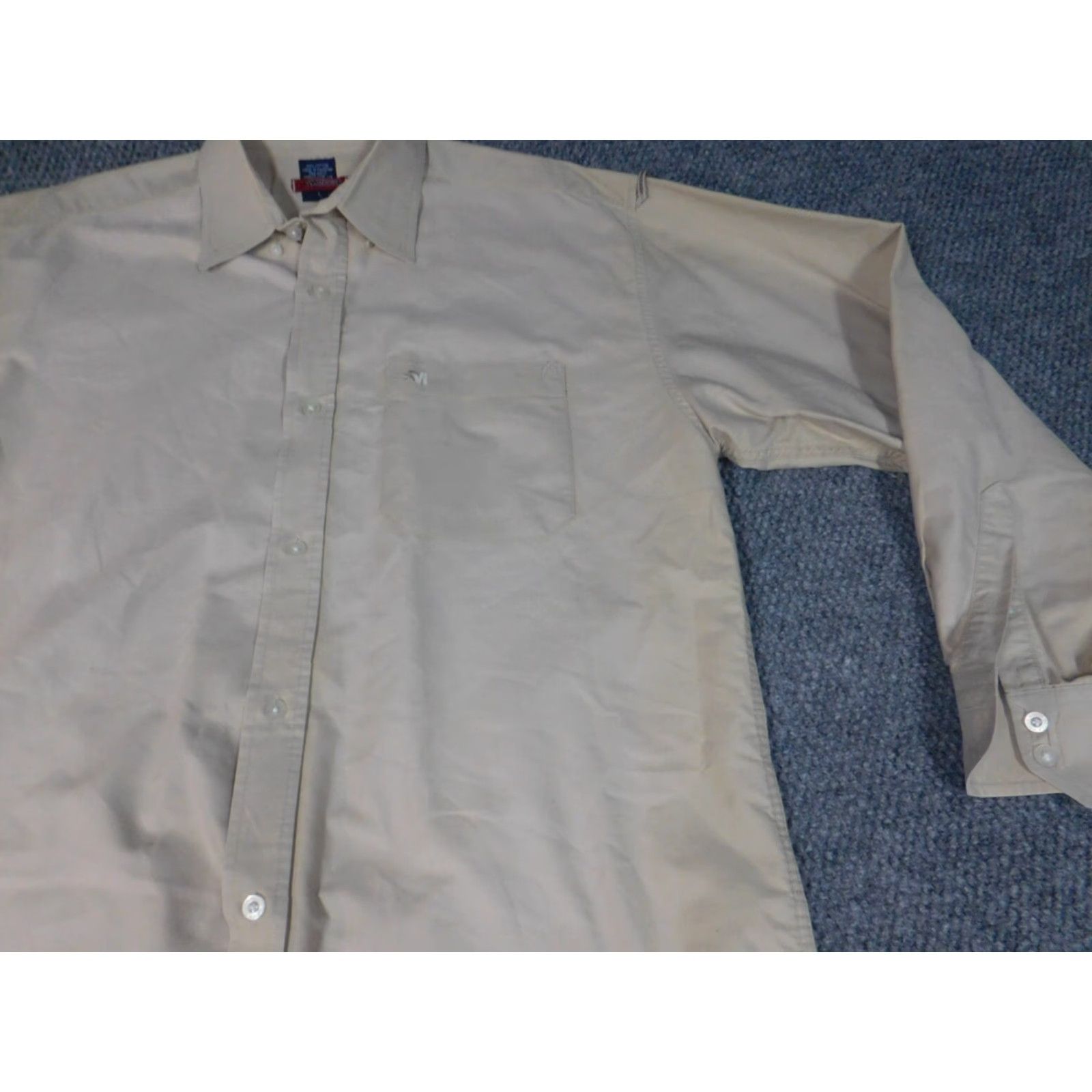 Vintage Mecca Mens Shirt Large Beige Button-Down Collared 2000s Slimming 90s Size US L / EU 52-54 / 3 - 4 Thumbnail