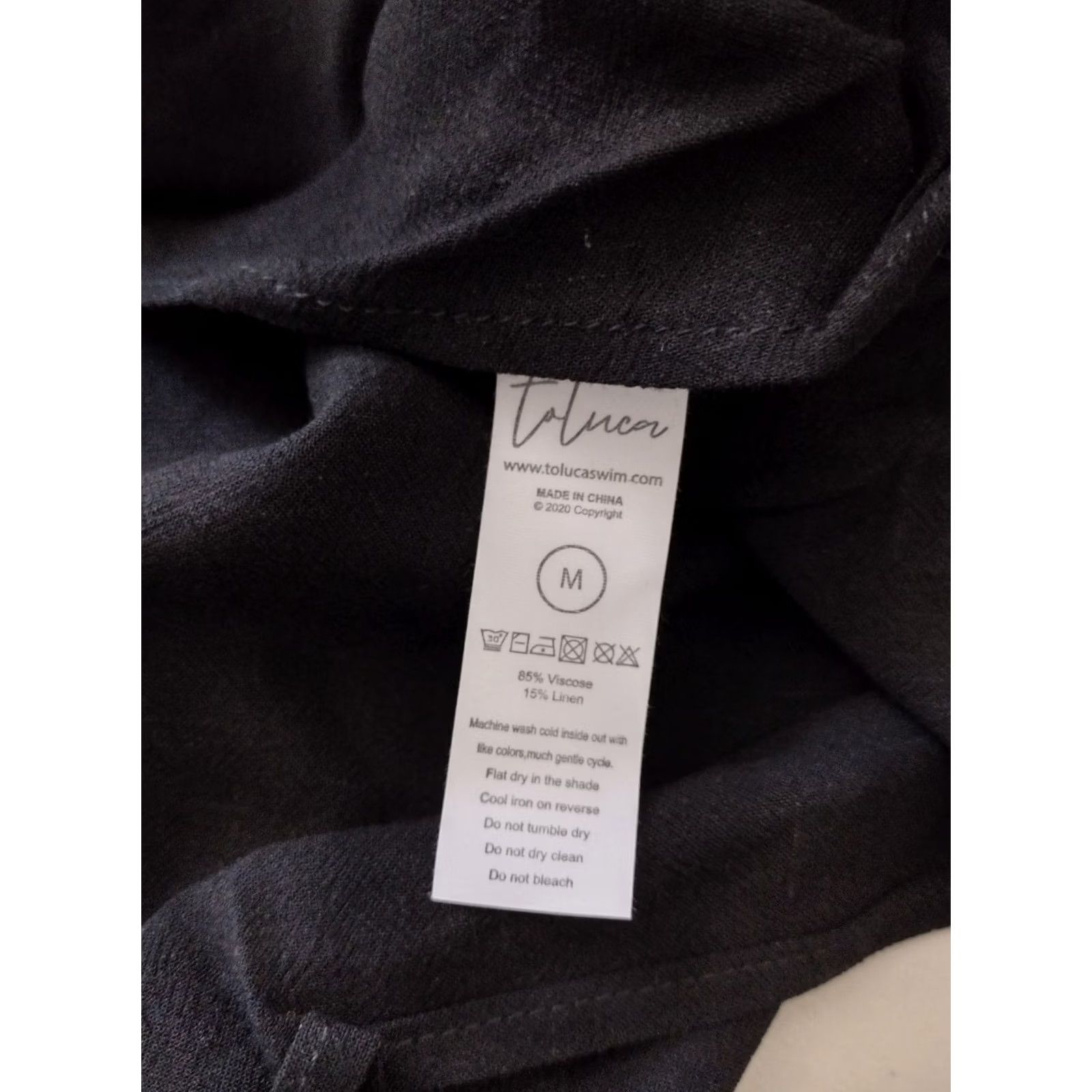 Swims Toluca Swim Women's Tie front Linen Crop Top Cropped T-Shirt Black M Short Sleeve Vintage No Size M / US 6-8 / IT 42-44 - 5 Thumbnail