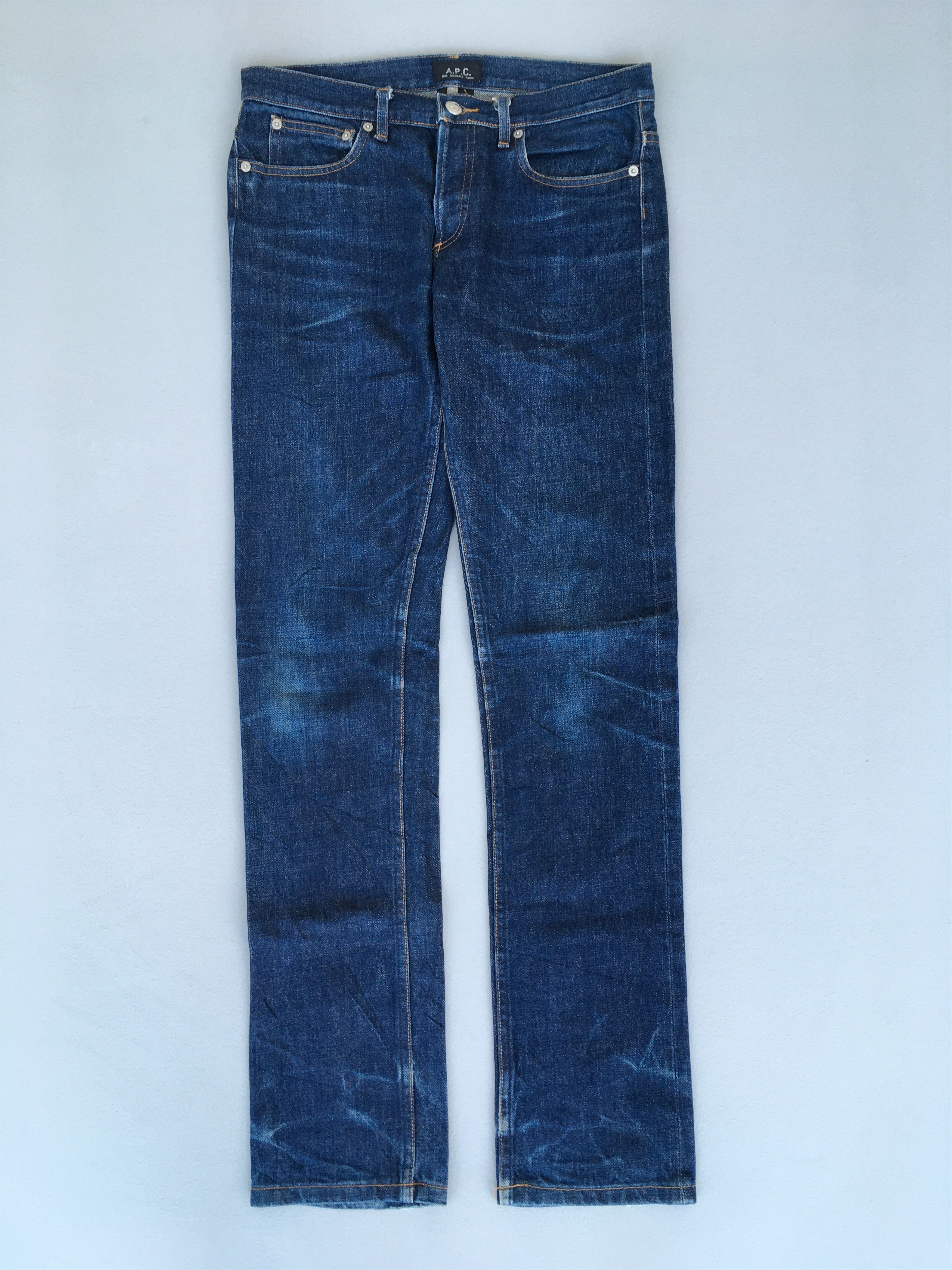 image of A P C x Vintage Size 32X33.5 Vintage France Indigo Blue Selvedge Jeans in Denim, Men's