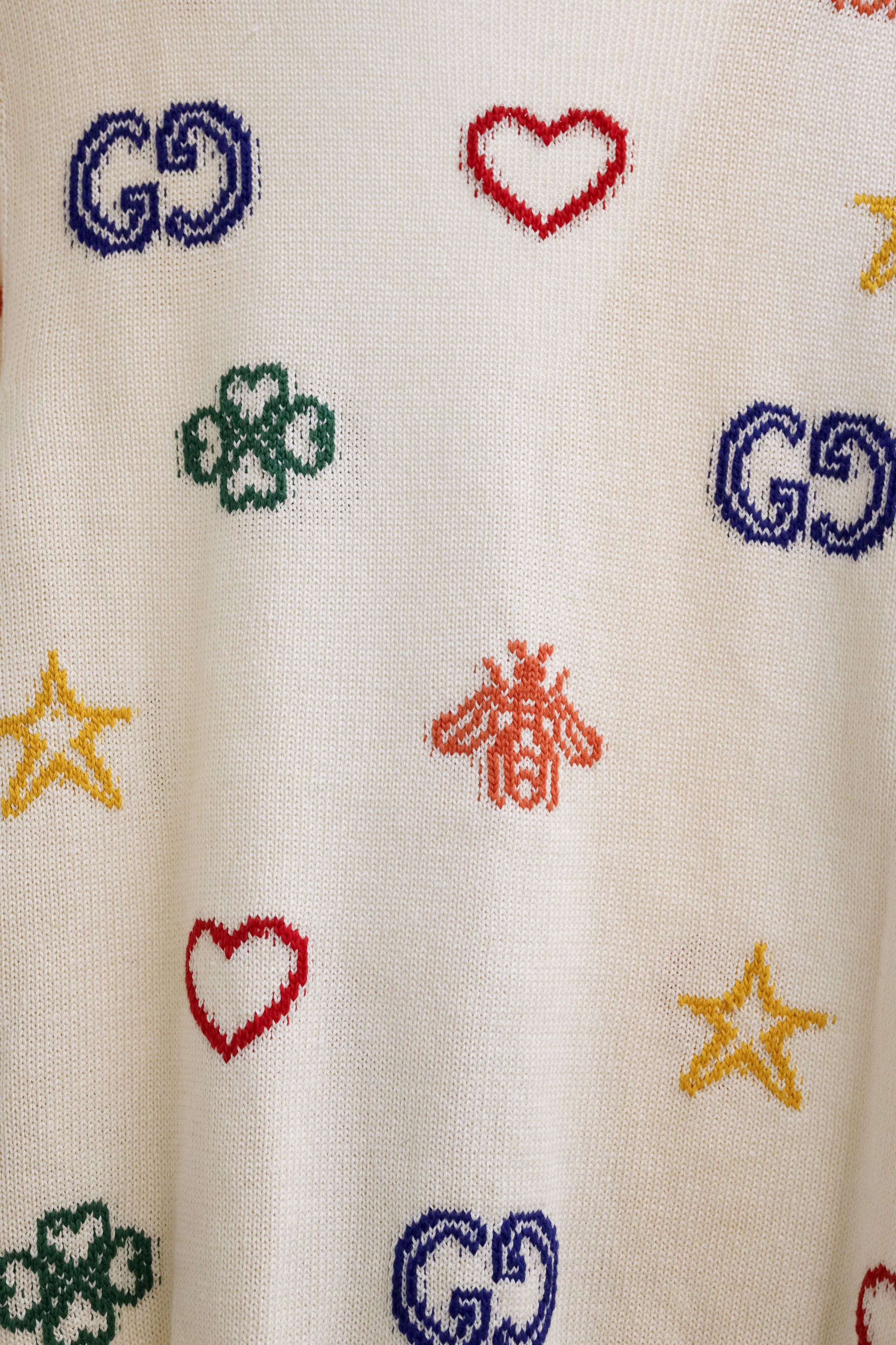 Gucci Symbols Jacquard Rainbow Cardigan