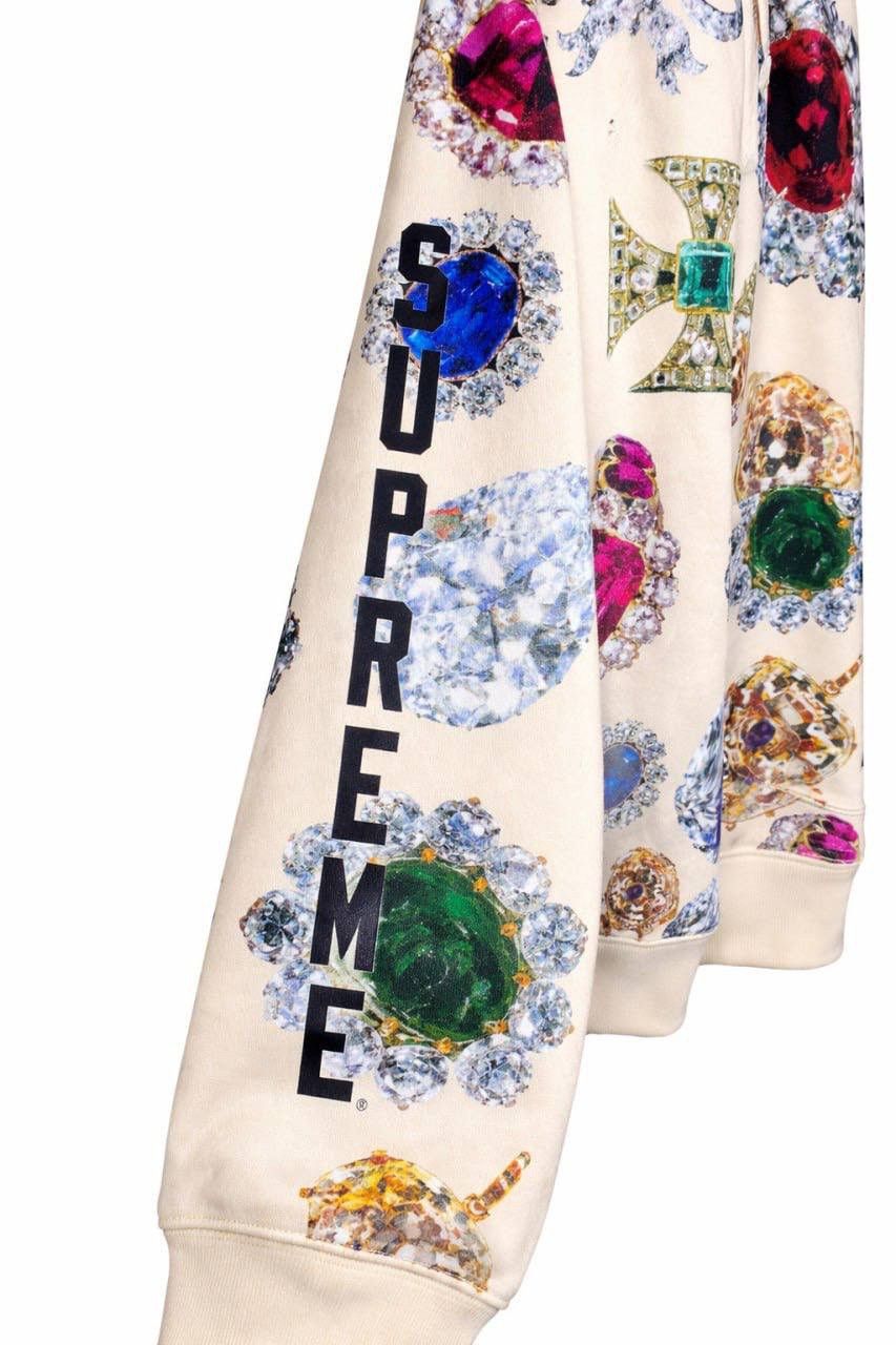 Supreme Supreme Jewels Hoodie Cream Size US L / EU 52-54 / 3 - 5 Thumbnail