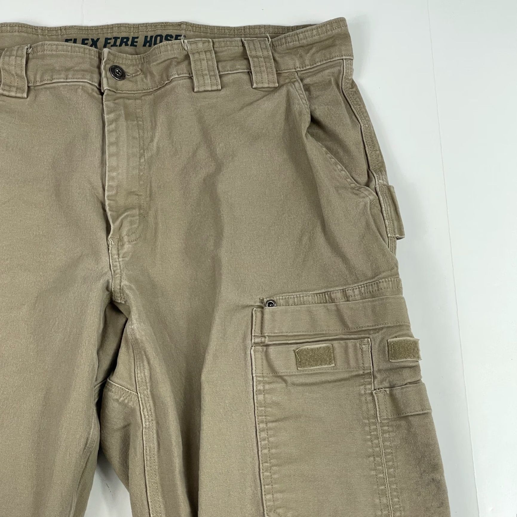 Vintage Duluth Mens Pants 38 x 30 Beige Flex Fire Hose Canvas Cargo Workwear Utility Size US 38 / EU 54 - 3 Thumbnail