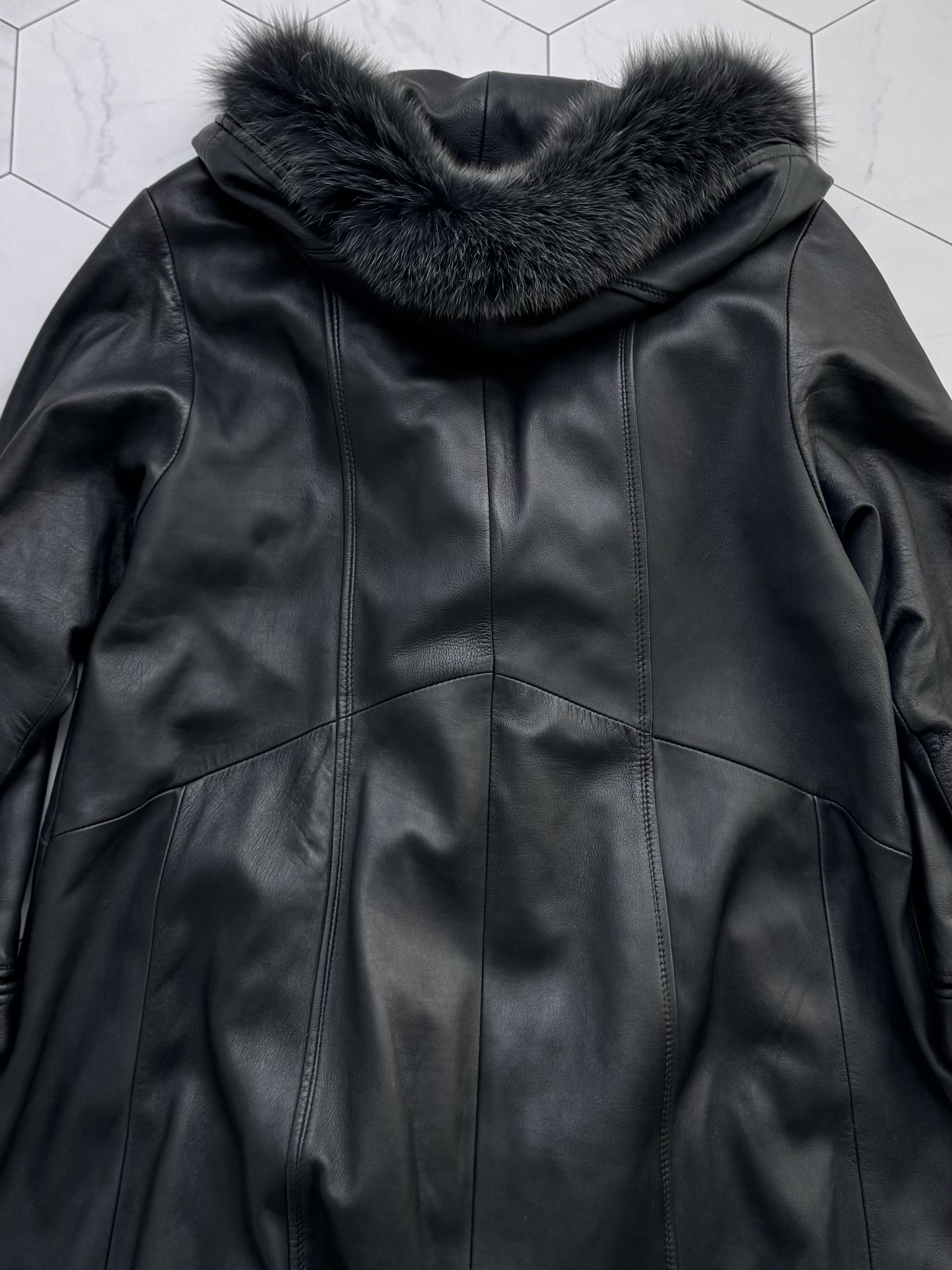 Vintage Vintage Leather Coat Hooded Long Winter Jacket Outerwear B4 Size L / US 10 / IT 46 - 14 Thumbnail