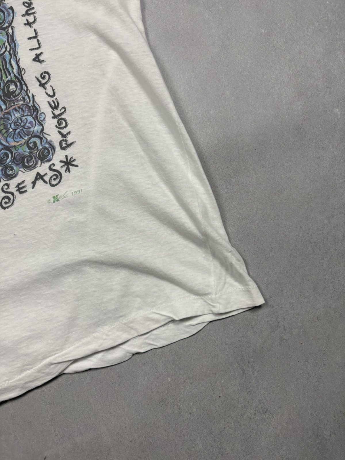 Vintage Vintage 1991 Ocean Environmental Art T-Shirt Stop Polluting Size US XL / EU 56 / 4 - 4 Thumbnail