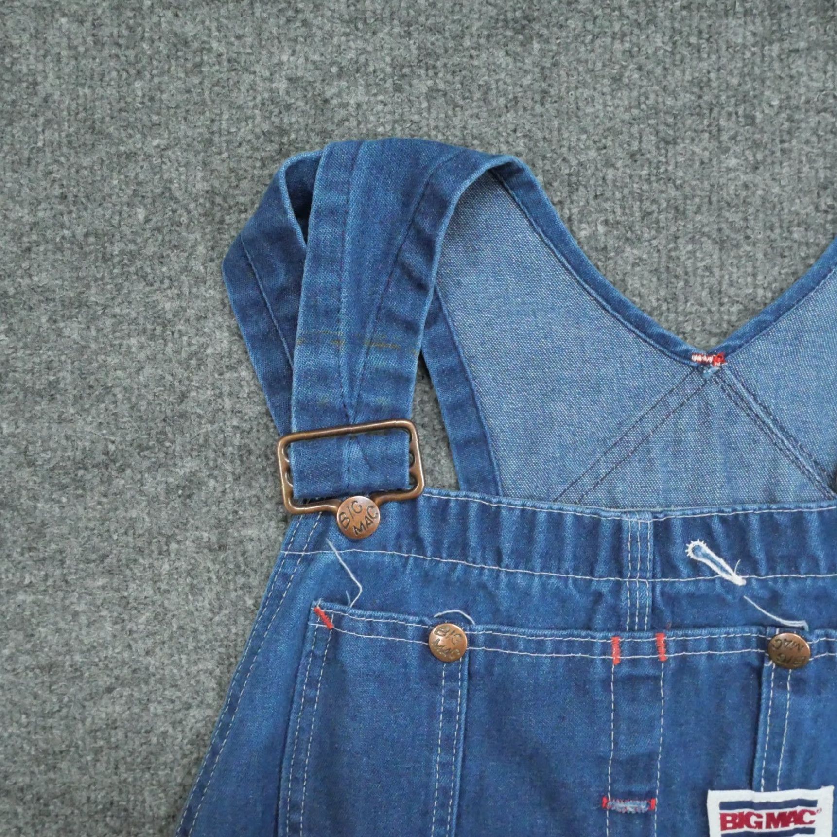 Vintage VINTAGE Big Mac Overalls Mens 34x28 Blue Denim Pants Workwear Bib 90s Mens Size US 35 - 4 Thumbnail