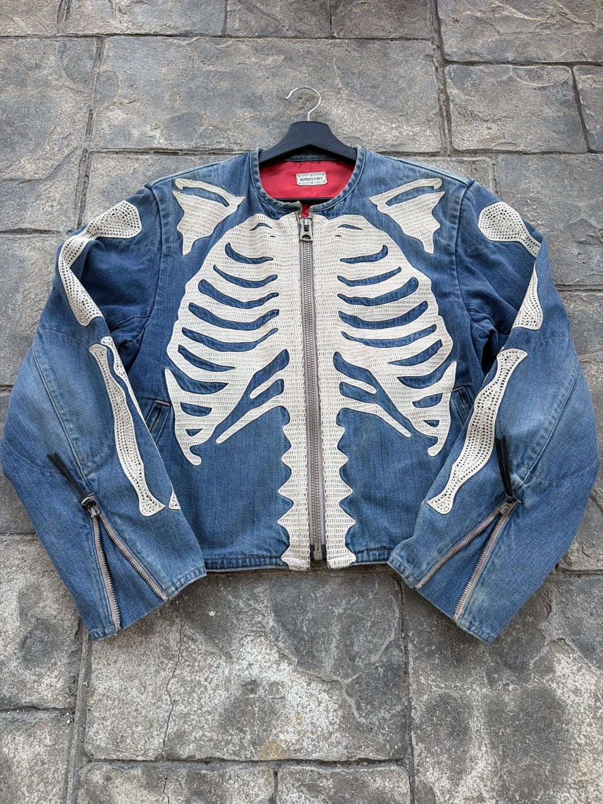 Kapital 14oz Denim BONE Lining Reversible Motocross Jacket