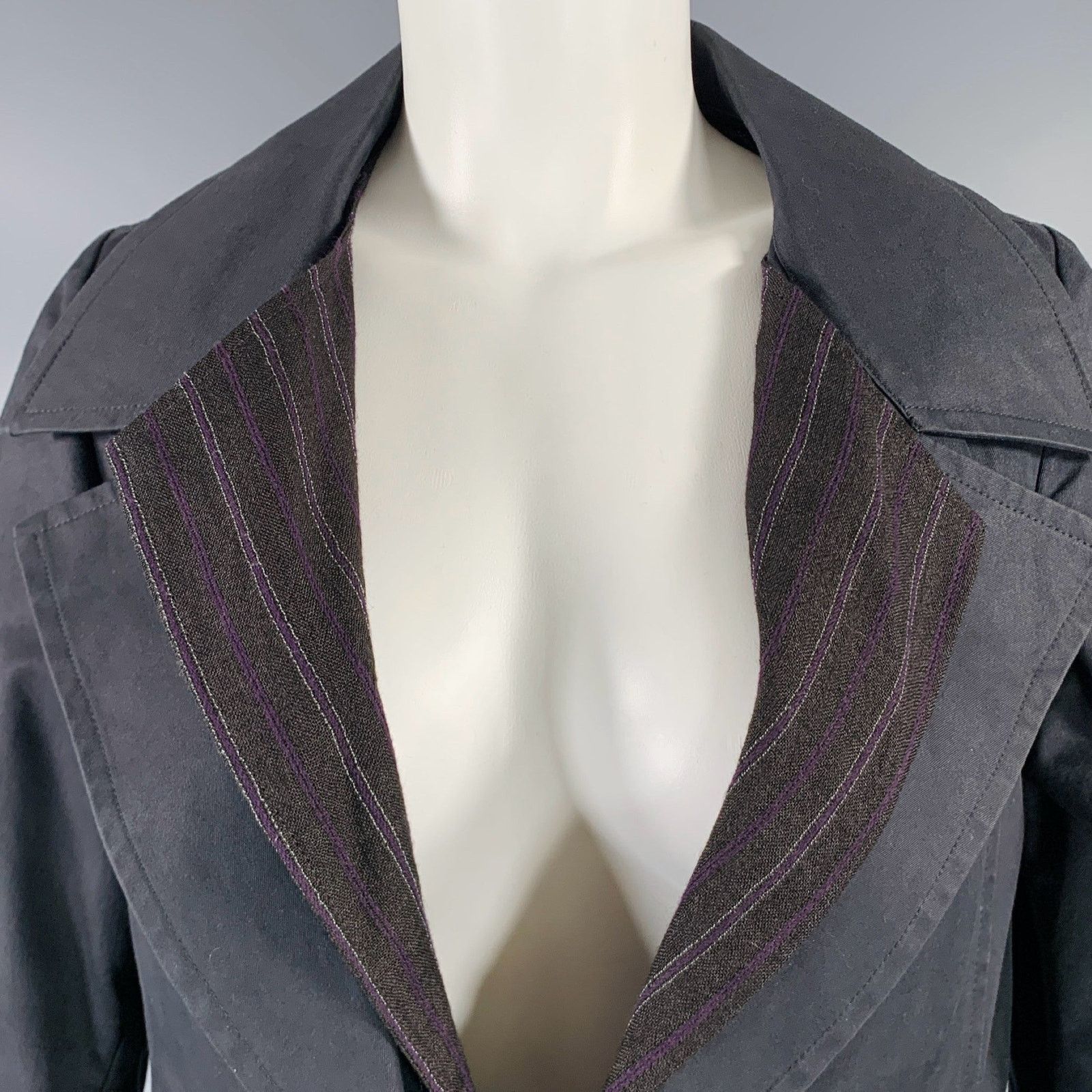 Yohji Yamamoto YOHJI YAMAMOTO Size S Black Cotton Notch Lapel Coat Size S / US 4 / IT 40 - 3 Thumbnail