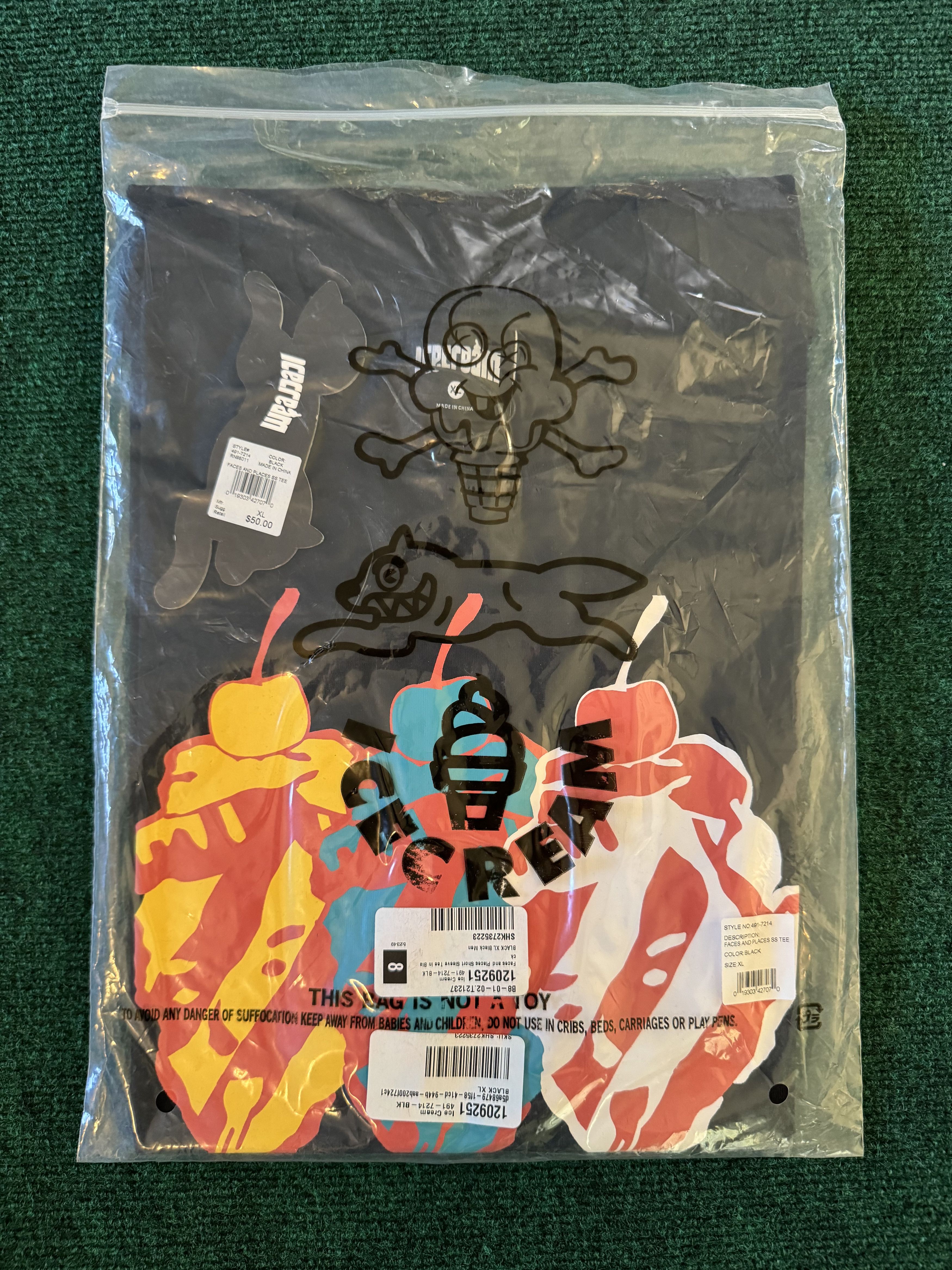 Icecream Ice Cream Faces and Places SS Tee “Black” Size US XL / EU 56 / 4 - 1 Thumbnail