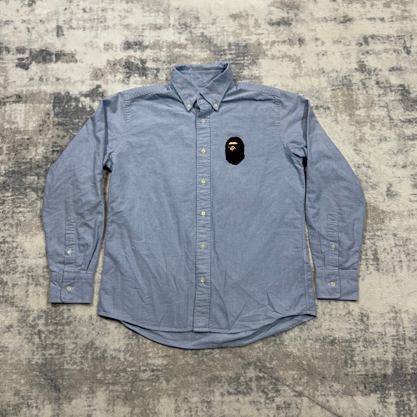 Authentic Bape 2000's Ape Head Button Dress Shirt S