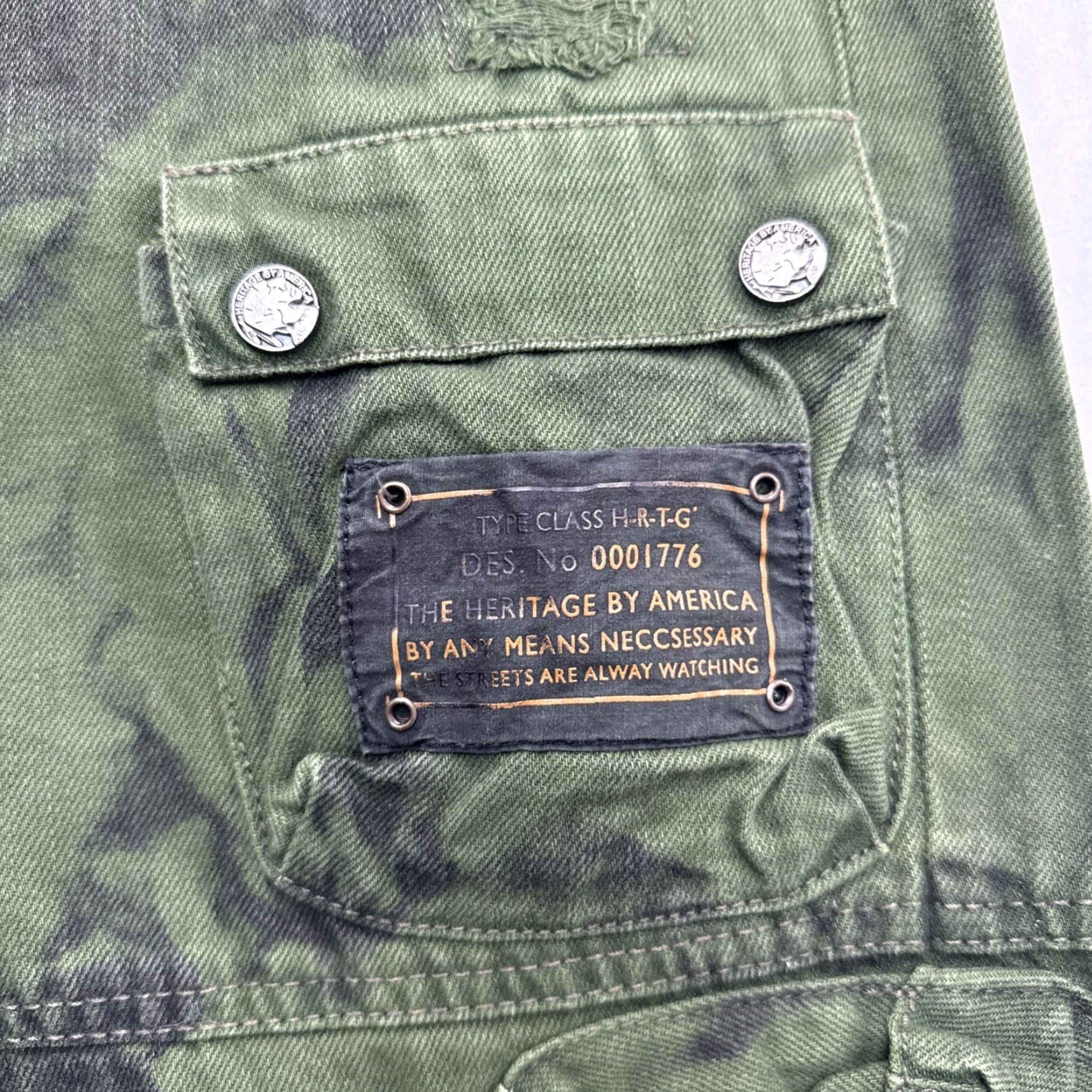 Vintage VINTAGE The Heritage by America Denim Distillery 1776 Cargo Jeans Button Fly 32x32 Size US 32 / EU 48 - 6 Thumbnail