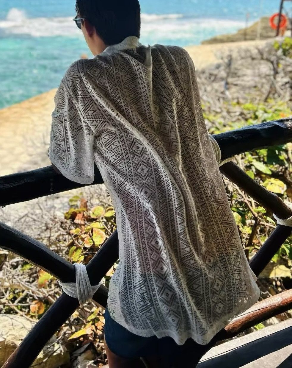 Japanese Brand × Vintage Tracery Printing Pattern Transparent Button Shirt Size US L / EU 52-54 / 3 - 7 Thumbnail