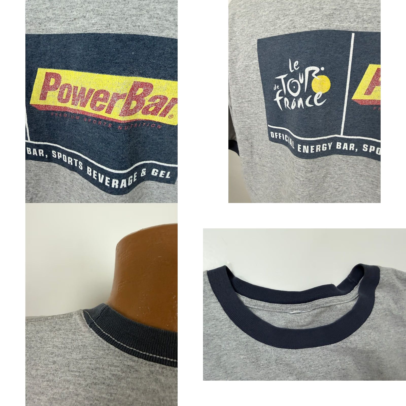 Vintage VINTAGE PowerBar Shirt XL Tour de France Energy Bar Sports Cycling Heather Gray Size US XL / EU 56 / 4 - 8 Thumbnail