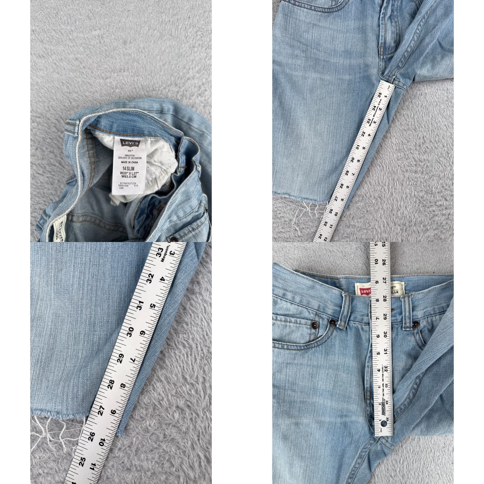 Levi's Levi's Shorts Girl 14 Blue Cut Off Slim Low Regular Fit 100% Cotton Low Rise 24x9 Denim Shorts Teens 14 Blue 80s Cross Womens Girls Size 36" / US 14 / IT 50 - 8 Thumbnail