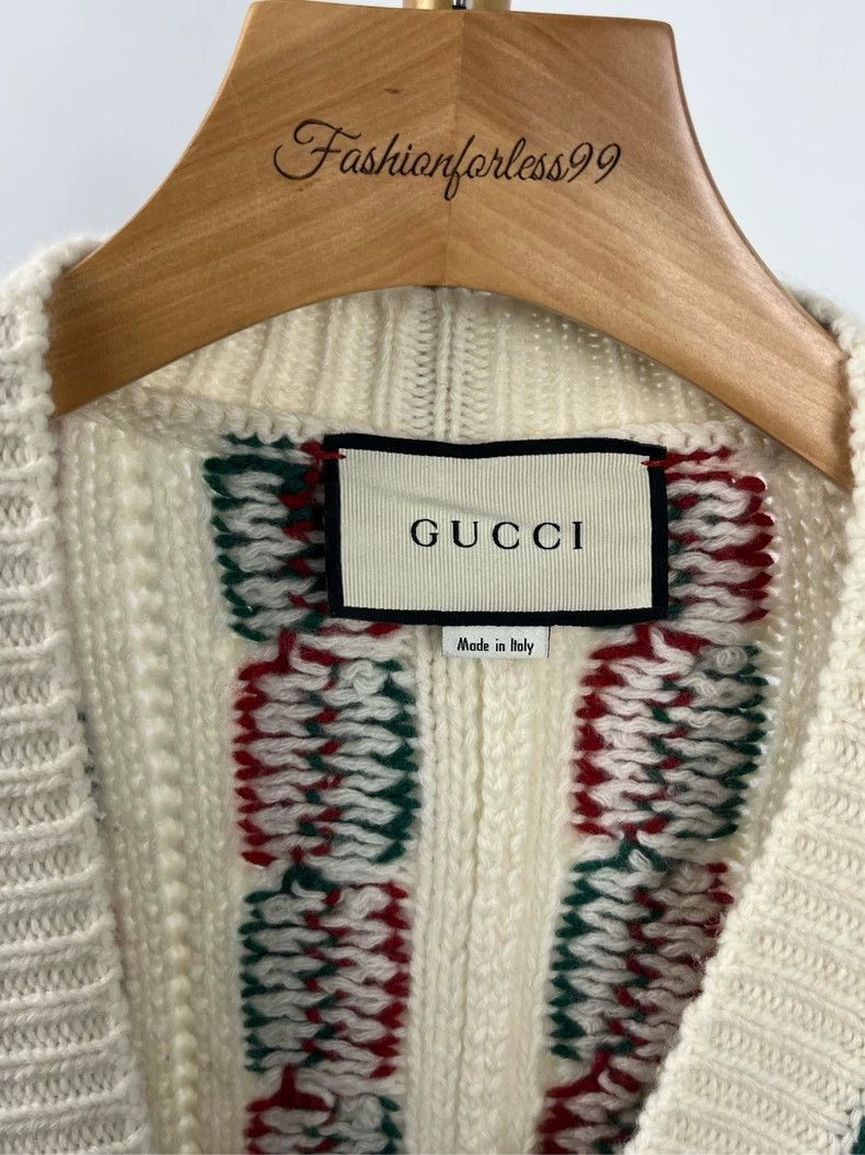 Gucci Gucci Striped V-neck long-sleeved knitted cardigan 2504-Nex Size US M / EU 48-50 / 2 - 3 Thumbnail