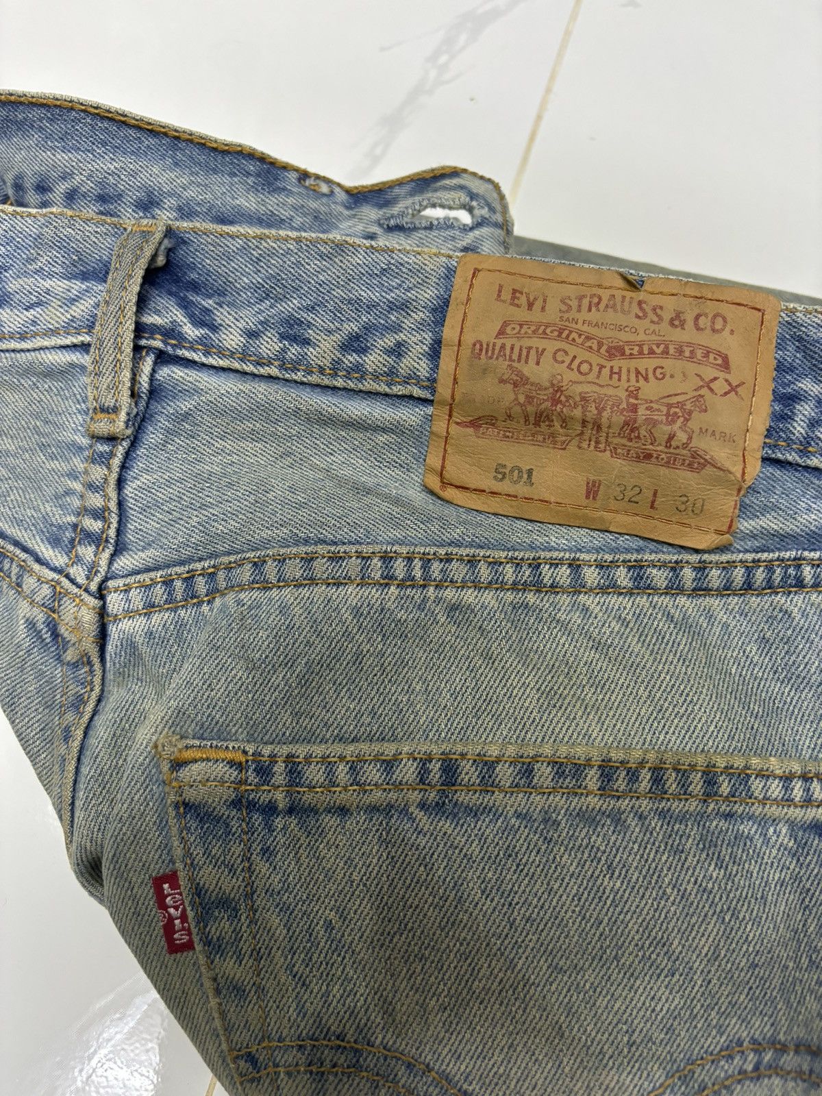 Levi's RARE‼️LEVIS 501 VINTAGE DISTRESS PATCHWORK DENIM Size US 32 / EU 48 - 11 Thumbnail