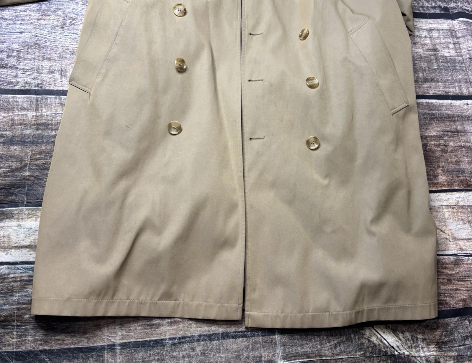 Barneys New York Barney's New York Trench Coat Men 46 Check 100% Wool Lining Size US XXL / EU 58 / 5 - 7 Thumbnail