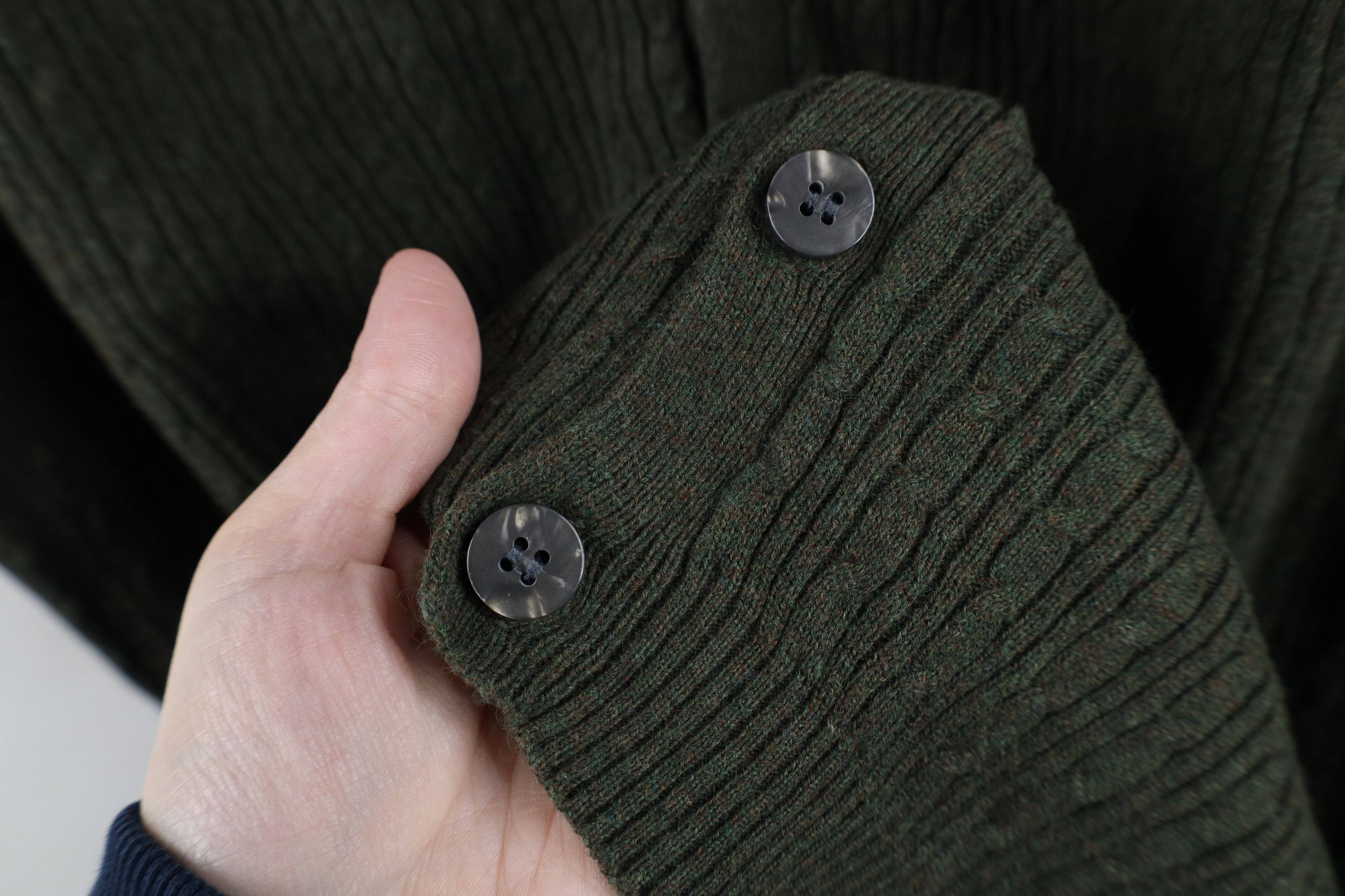 Vintage Vintage 90s Streetwear Blend Cable Knit Sweater Vest Green Size US XL / EU 56 / 4 - 4 Thumbnail
