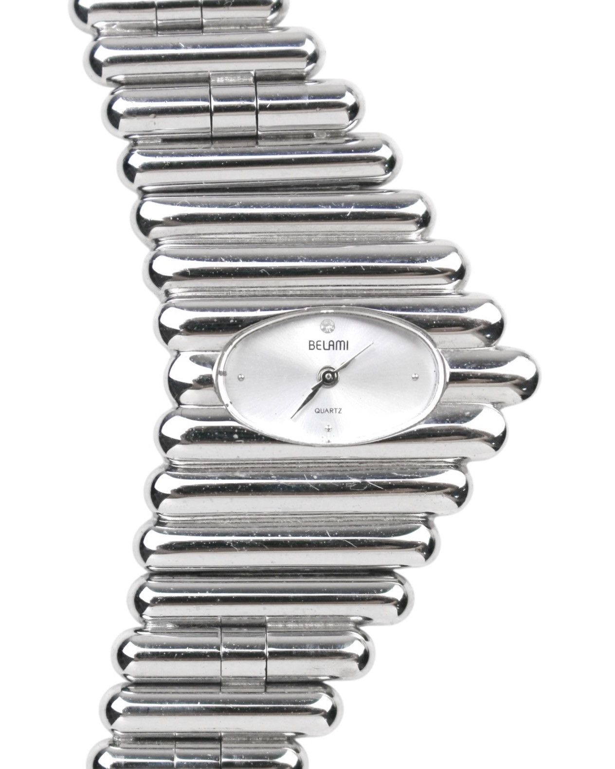 Vintage 1990S BELAMI SILVER TUBULAR BRACELET OVAL QUARTZ WATCH Size ONE SIZE - 1 Thumbnail