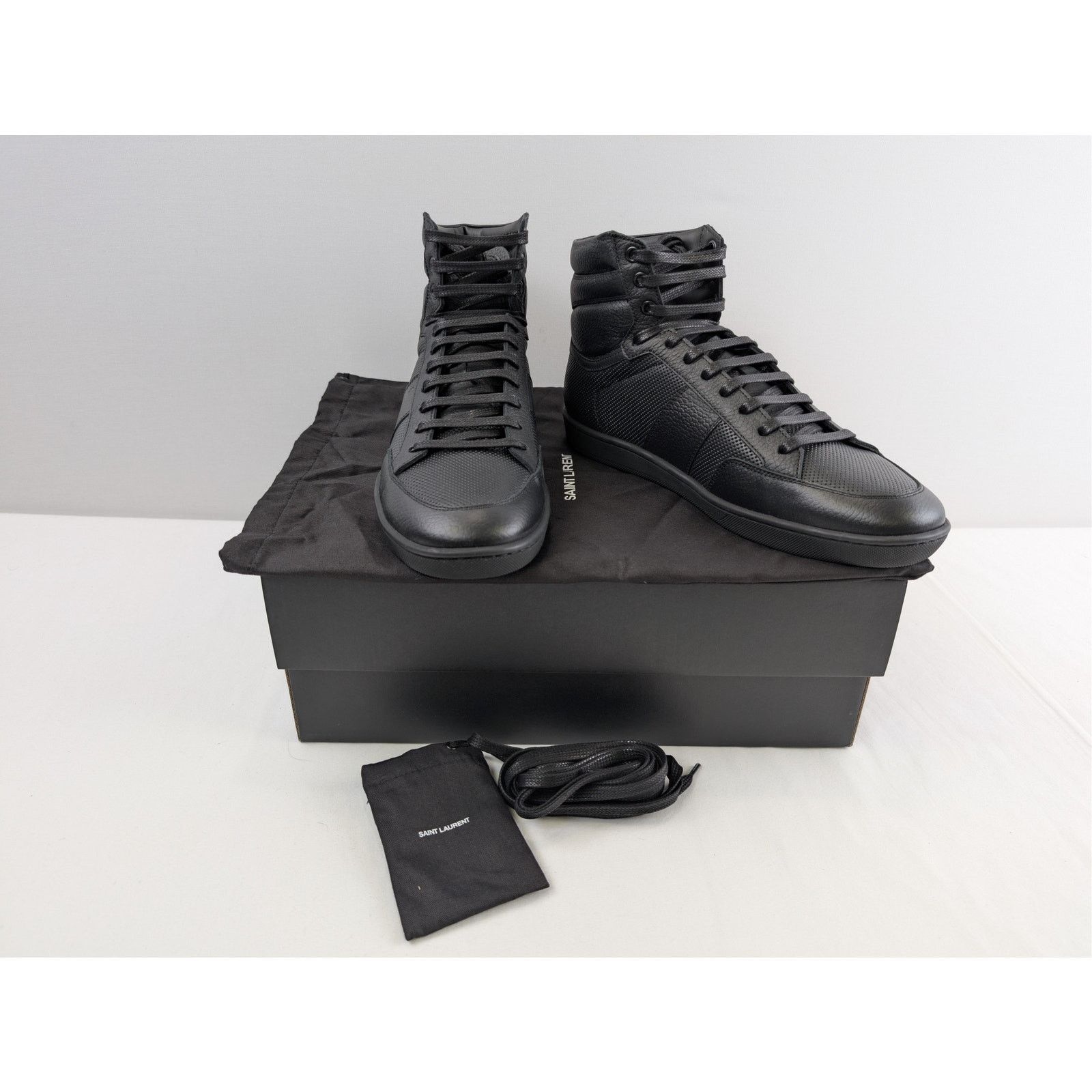Saint Laurent Paris o1rshd1 SL10H High Top Sneakers in Black Size US 9 / EU 42 - 14 Thumbnail