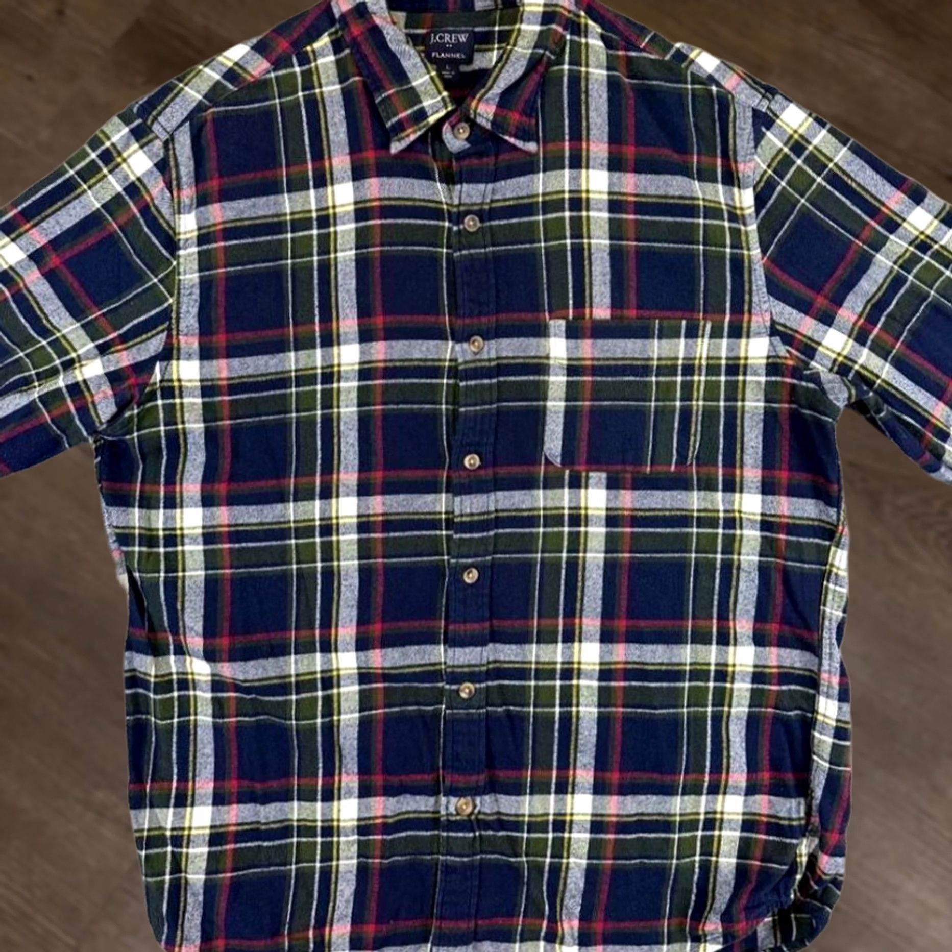 J.Crew J.CREW Flannel Shirt Mens Large Multicolor Plaid Button Down Pockets Slim Outdoor/Workwear Shirt Size US L / EU 52-54 / 3 - 1 Thumbnail