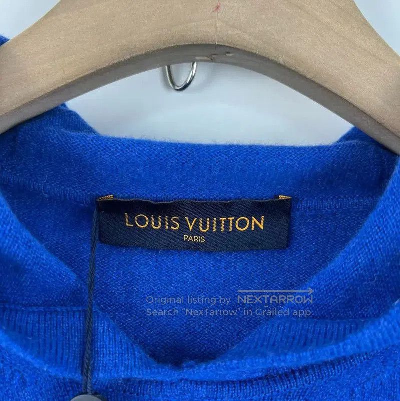 Louis Vuitton Louis Vuitton Blue Wool Long Sleeve Knit Sweater . Size US XL / EU 56 / 4 - 3 Thumbnail